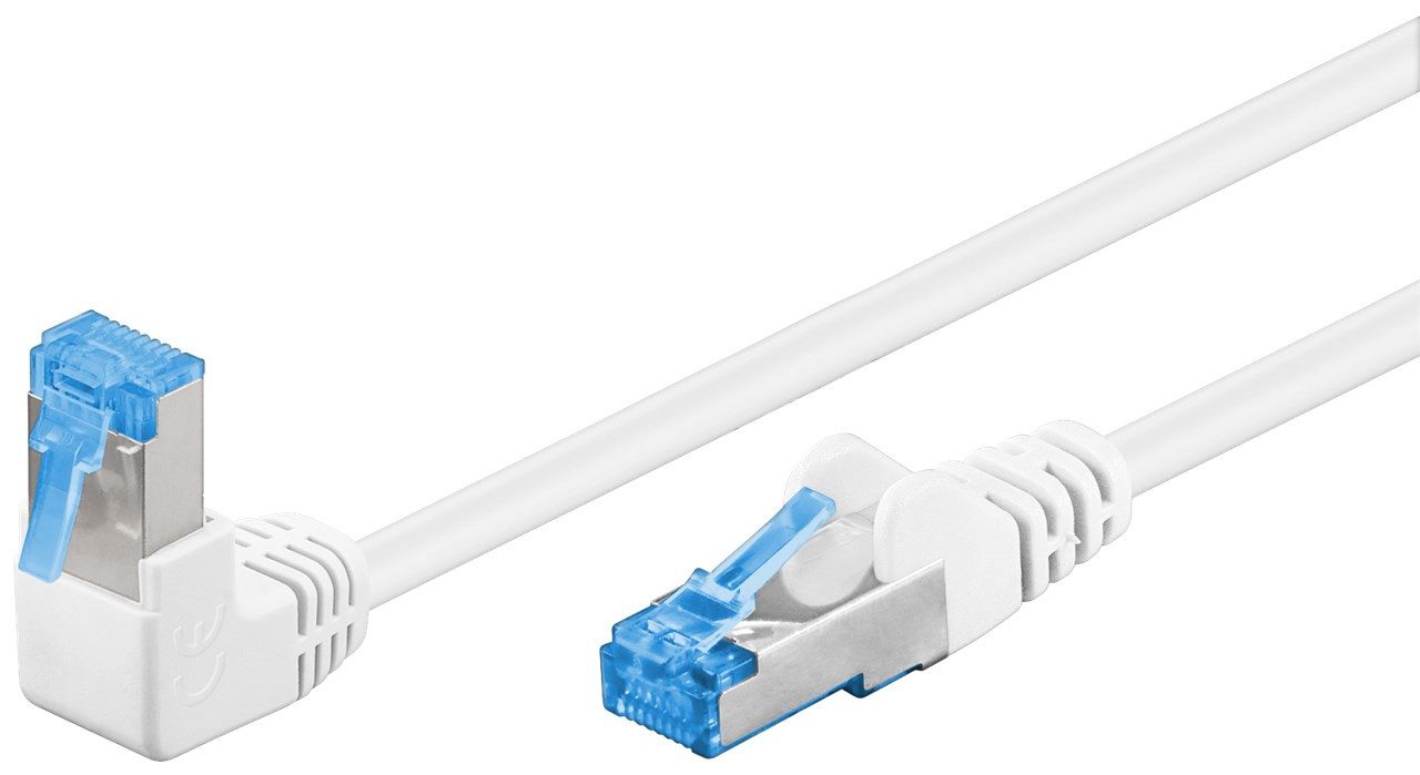 Goobay 250x Goobay 51563 CAT 6A Patchkabel 1x 90° gewinkelt, S/FTP (PiMF), Netzwerkkabel