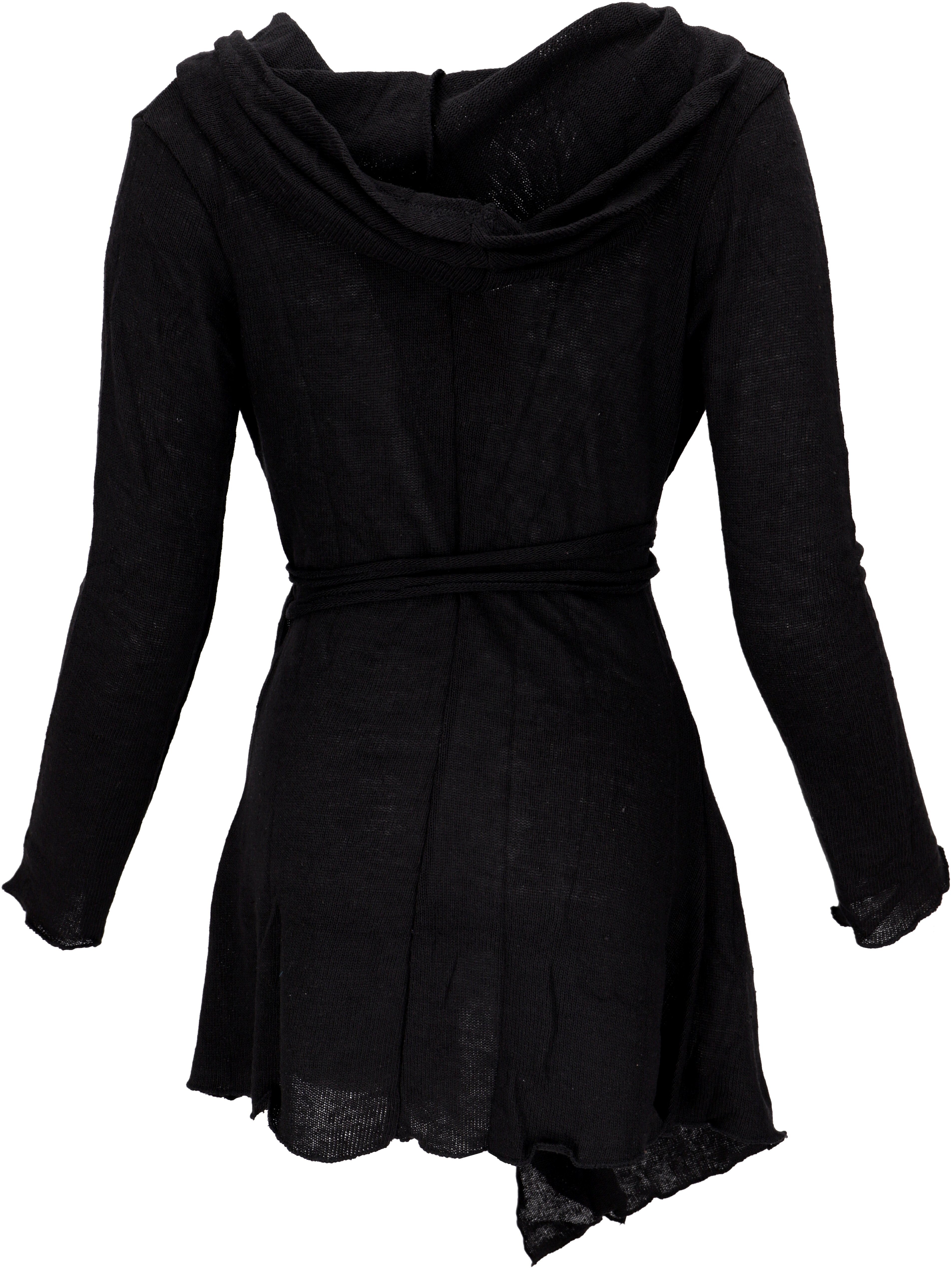 Guru-Shop Langjacke Pixi Wickel-Strickjacke - schwarz – Bild 3 von 5