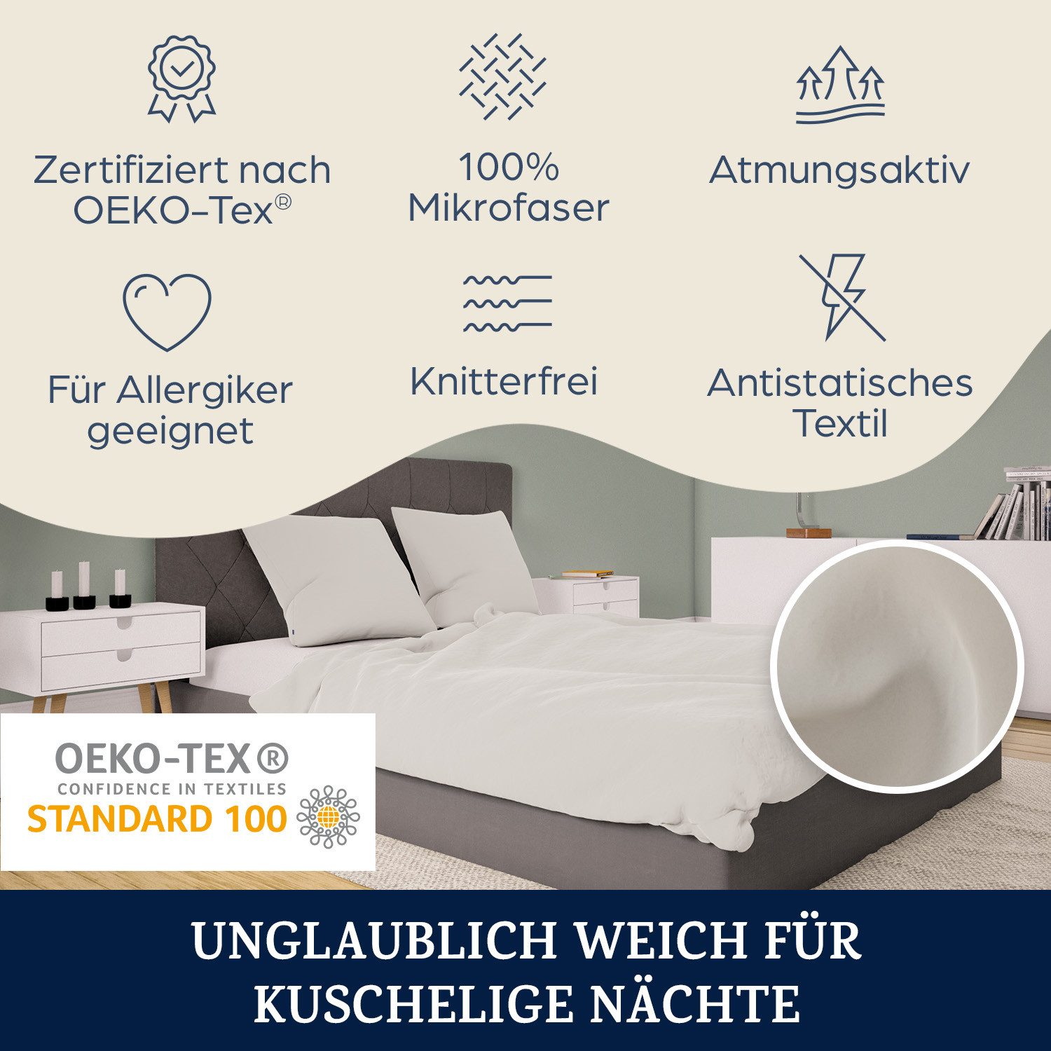 sleepwise Bettwäsche Soft Wonder-Edition Bettwäsche, Mikrofaser-Fleece, 3 teilig – Bild 3 von 5