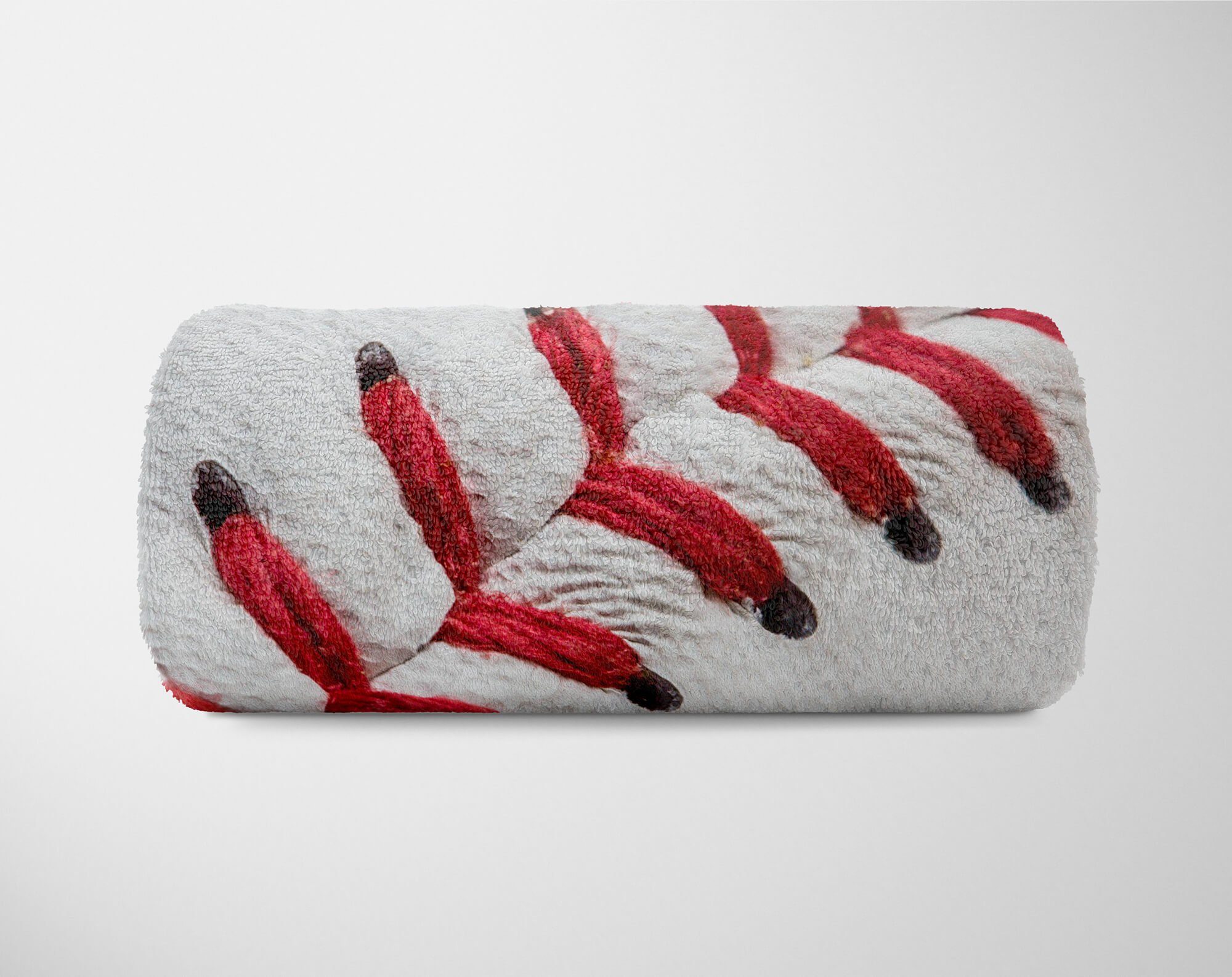 (1-St), Handtuch Saunatuch rote Naht, Baseball Sinus Kuscheldecke mit Baumwolle-Polyester-Mix Strandhandtuch Art Handtücher Handtuch Fotomotiv