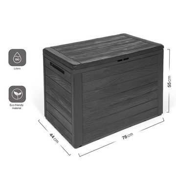 Kreher Kissenbox Kissenbox "Woodebox" in Holz Optik in Anthrazit (Volumen wählbar), Holzoptik