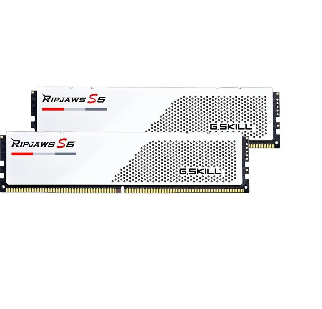 G.Skill Ripjaws S5 32GB (2x 16GB) DDR5-6000 CL30 PC-Arbeitsspeicher (CL30 Timing, XMP 3.0, Low Profile, White Heatspreader)