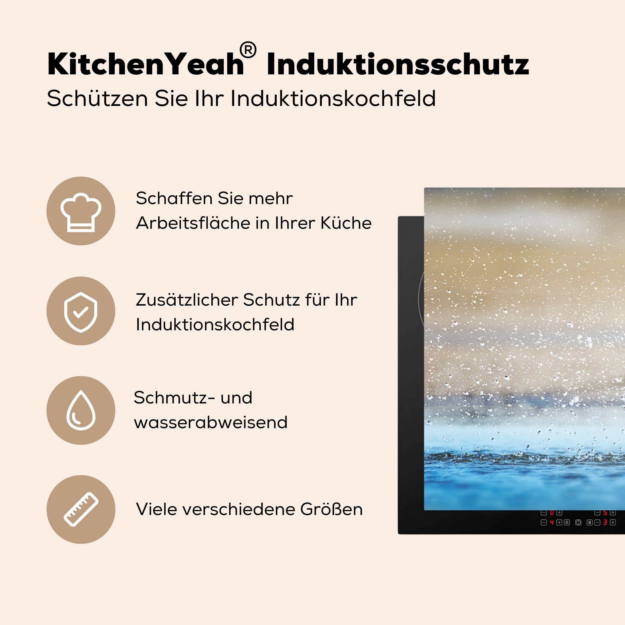 MuchoWow Herdblende-/Abdeckplatte Falke Vogel, Arbeitsplatte Vinyl, küche tlg), cm, - (1 - Wasser für Ceranfeldabdeckung, 83x51