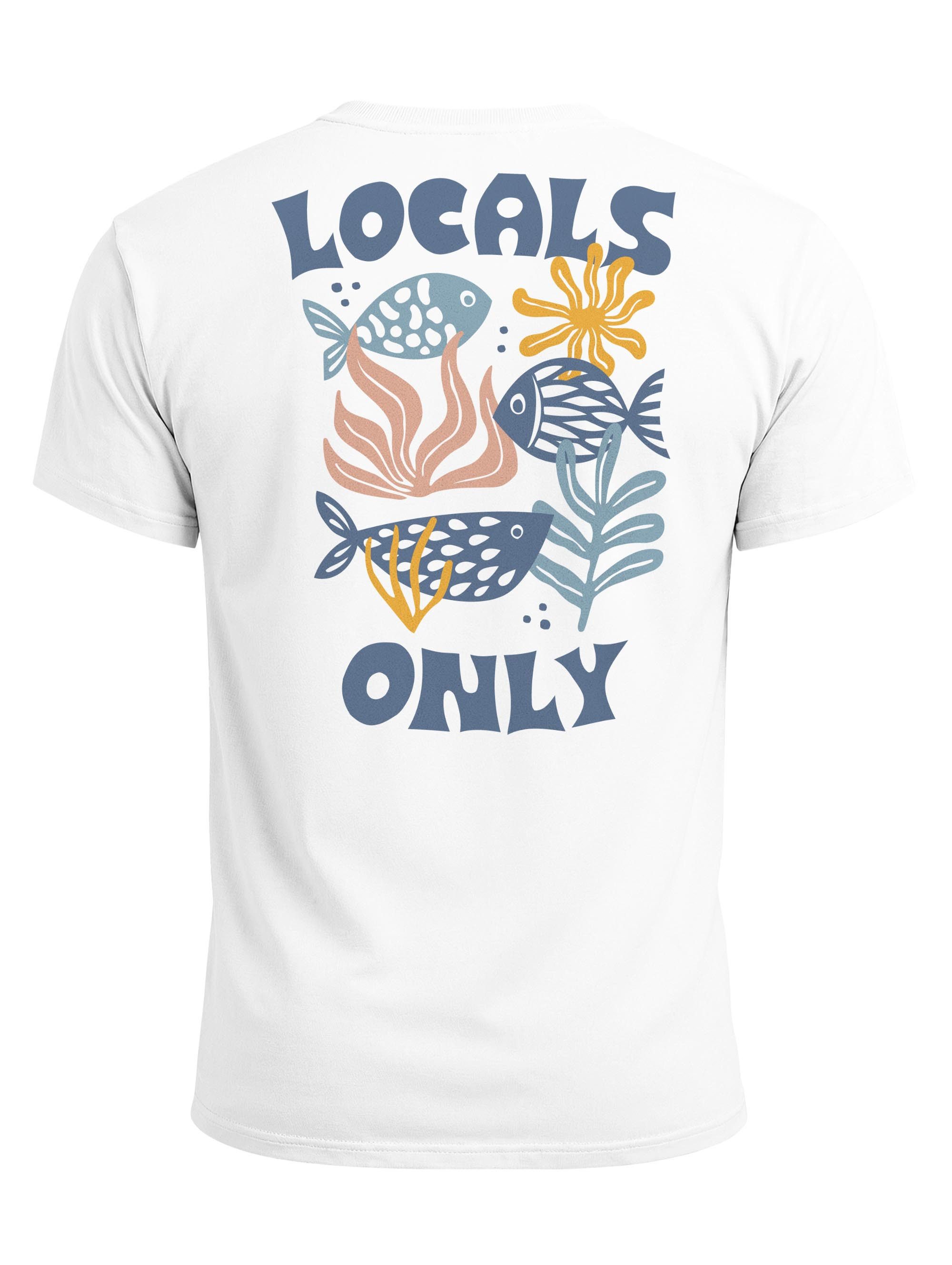 Neverless Print-Shirt Herren T-Shirt Backprint Maritim Meer Fische Aufdruck Abstrakt Spruch mit Print