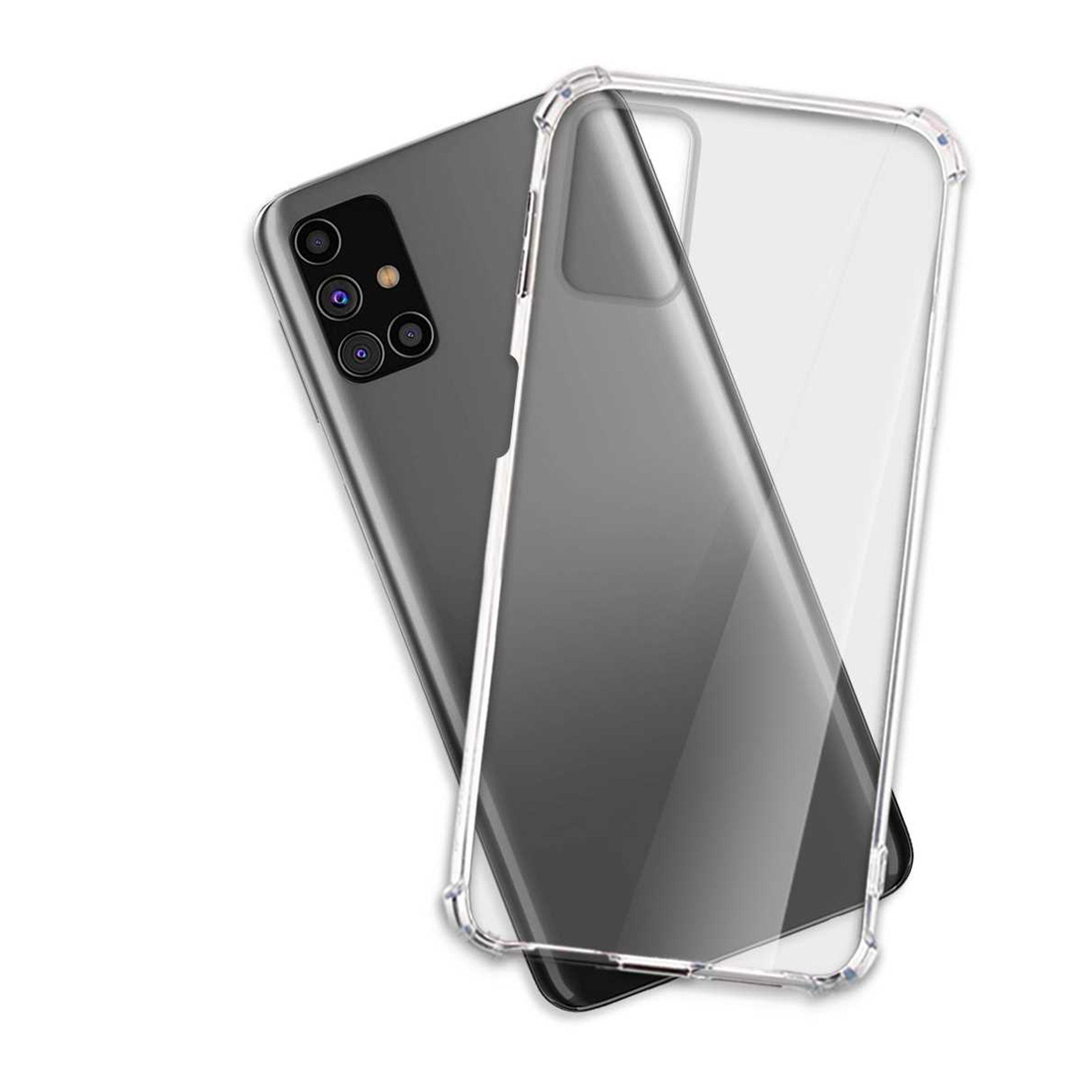 mtb more energy Smartphone-Hülle Clear Armor Case für Samsung Galaxy M31s, Transparente TPU Schutzhülle Case Backcover mit Anti-Shock Verstärkung