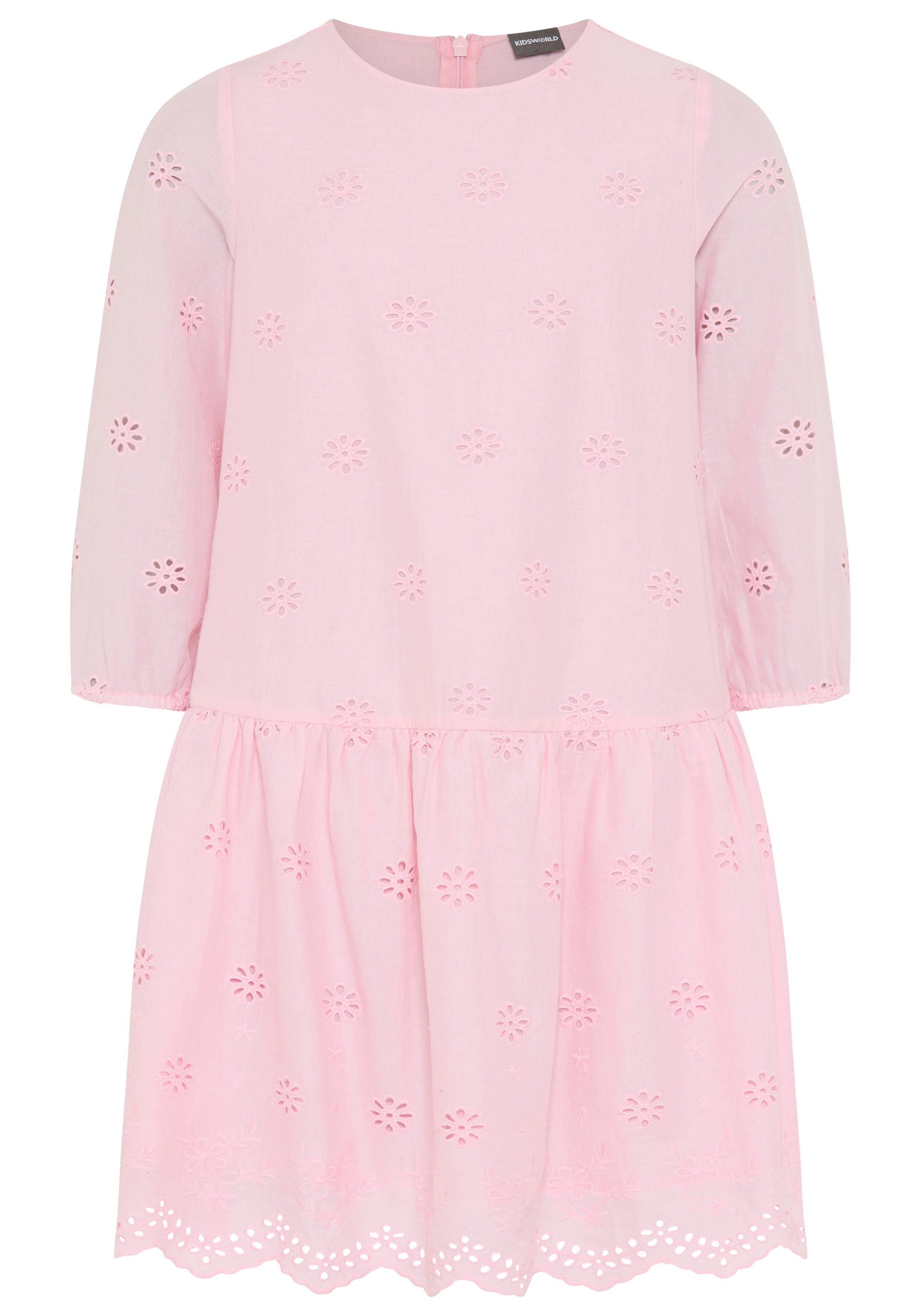 Spitzenkleid Kleid mit Lochstickerei für Mädchen
