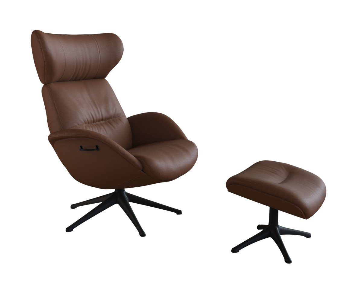 FLEXLUX Relaxsessel Fernsehsessel More, ergonomisch, drehbar, robuster Fuß, Scandi, Premium Komfort, Rücken- & Kopfteilverstellung, drehbar, Fuß schwarz
