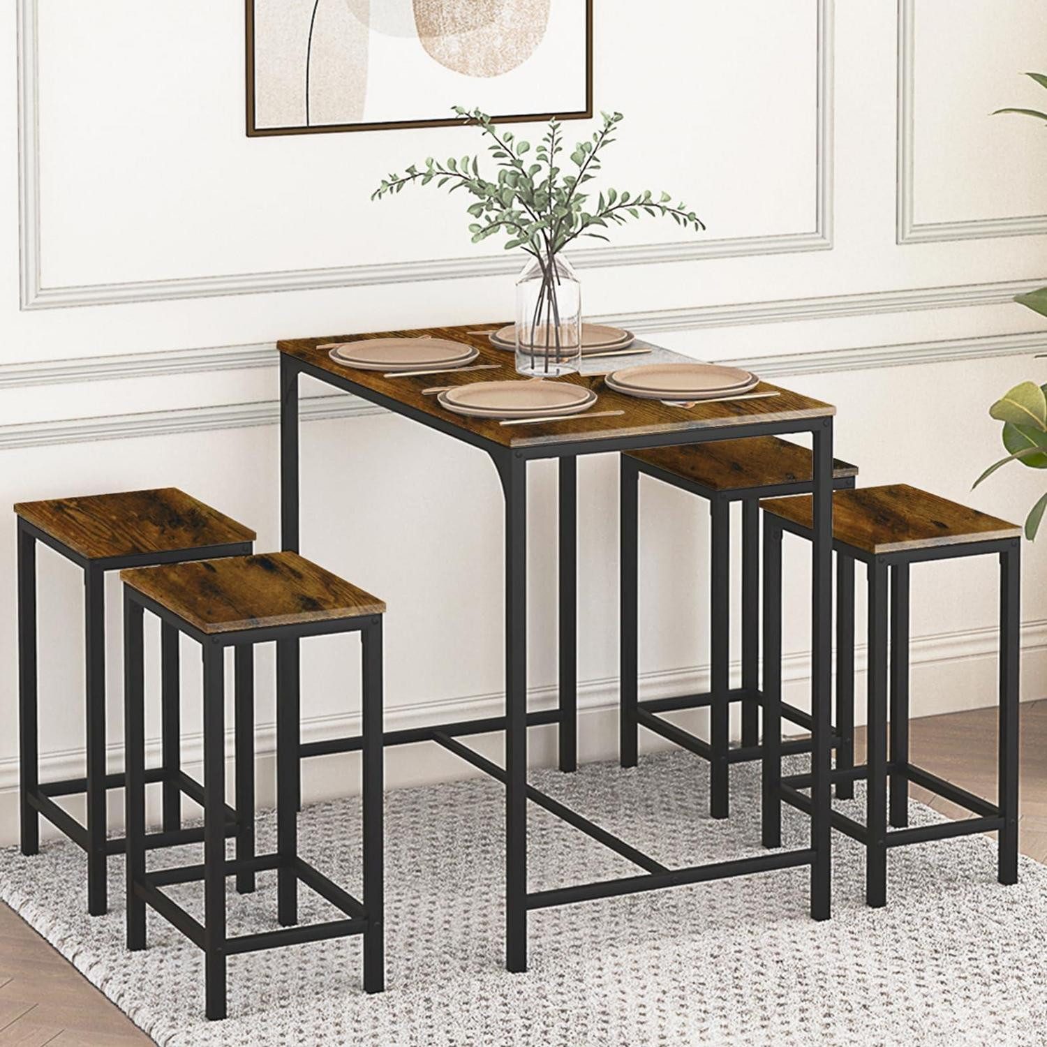 LuxusKollektion Bargruppe Bartisch Set Stahl Industriedesign
