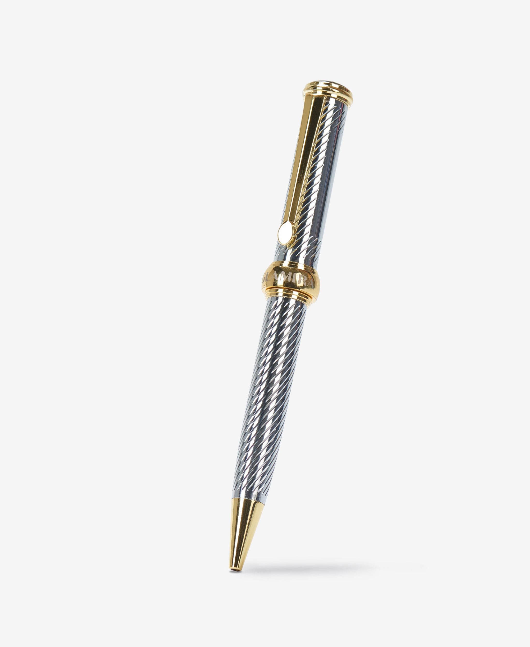 GLAMIRA Kugelschreiber Metallkugelschreiber - Silber mit Gold, (1-tlg), aus reinem Kupfer gefertigt