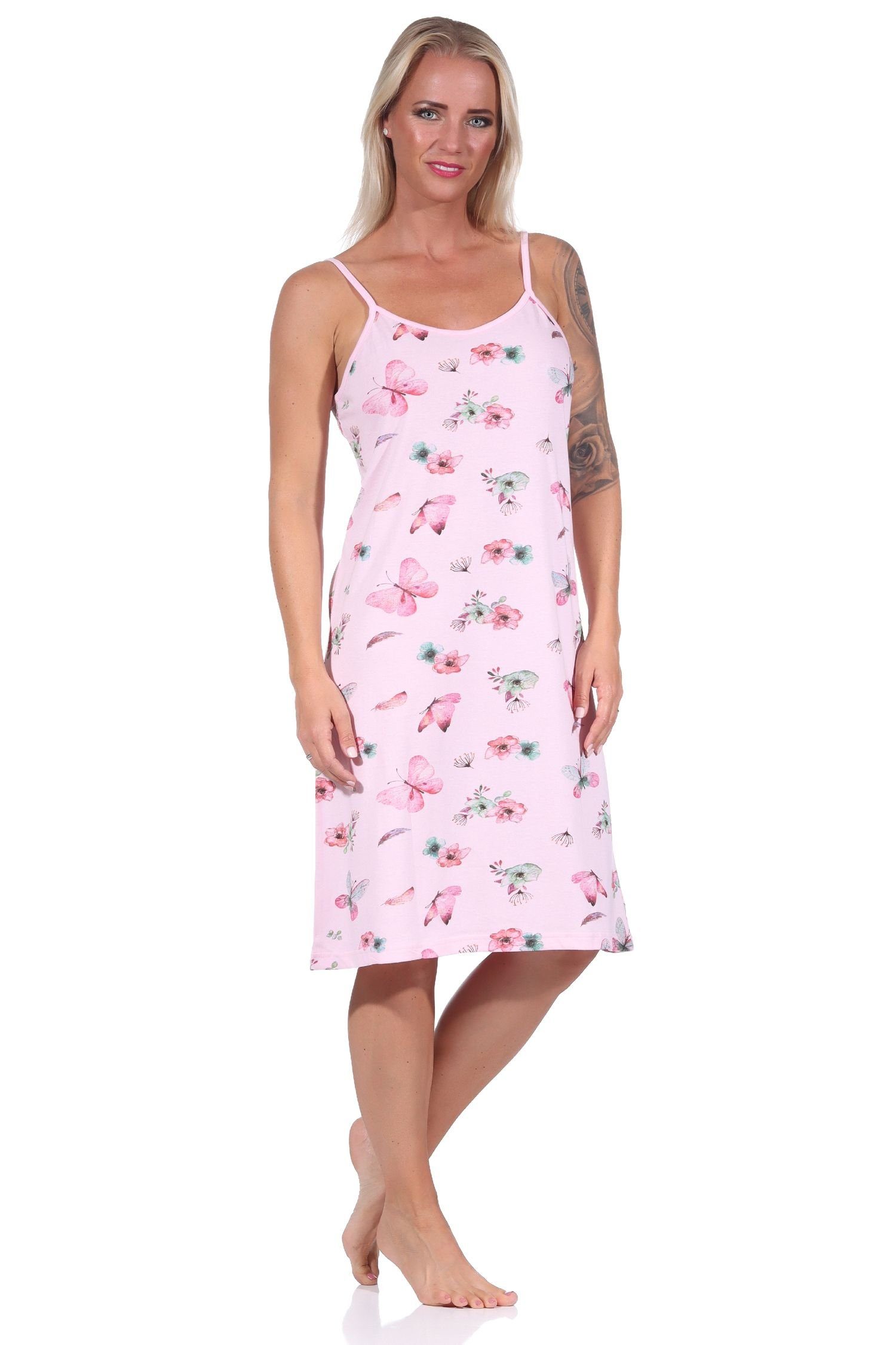 in rosa Nachthemd Übergrößen Spaghetti Normann Nachthemd, - Damen Design auch florales