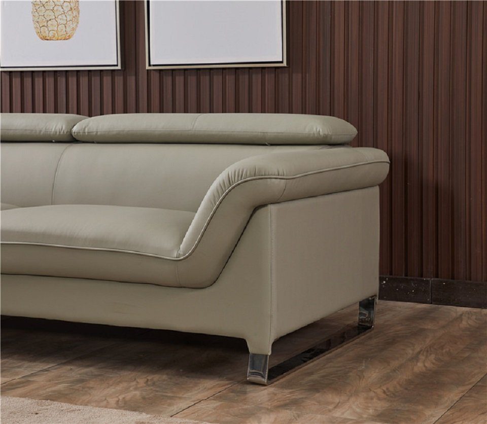 Sofa Sofa 3tlg Made Sessel, Polster Sitzer Couchen JVmoebel Beige Couch Europe Sofa Set Ledersofa in