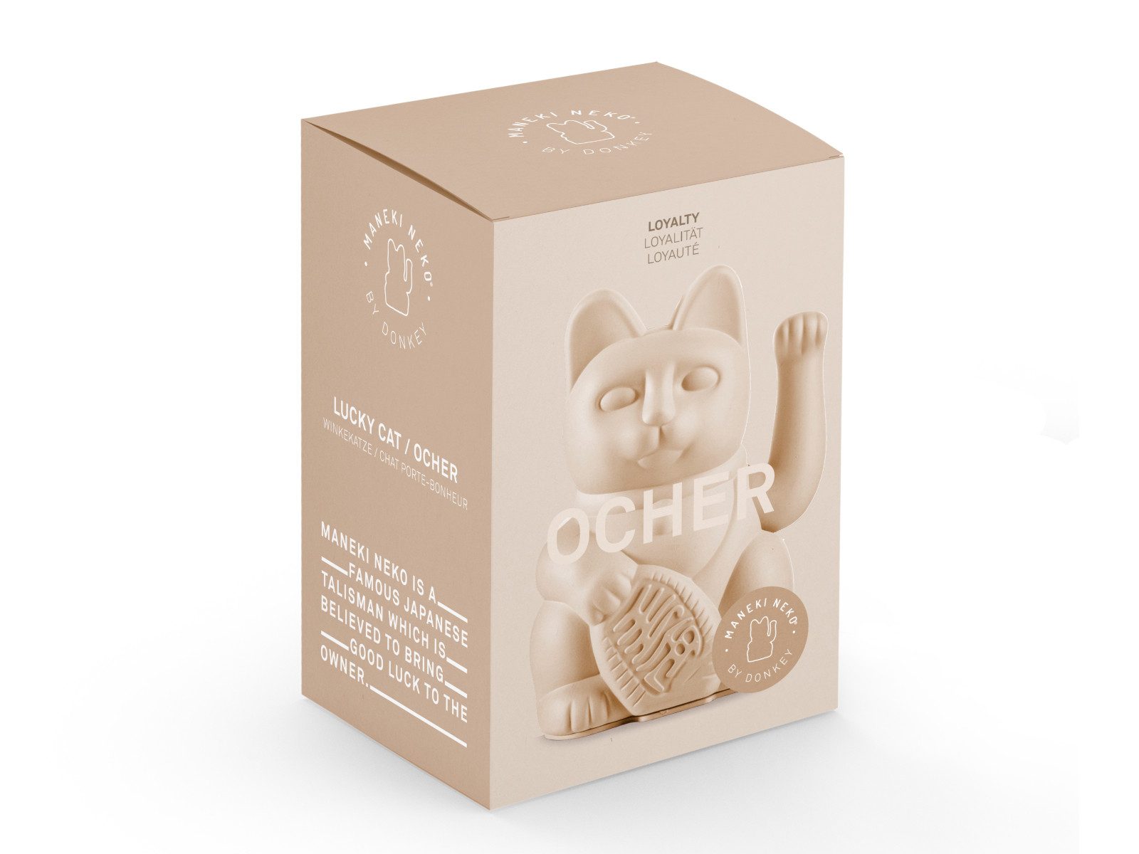 Donkey Products Dekofigur Lucky Cat Classic Winkekatze ocker 15cm