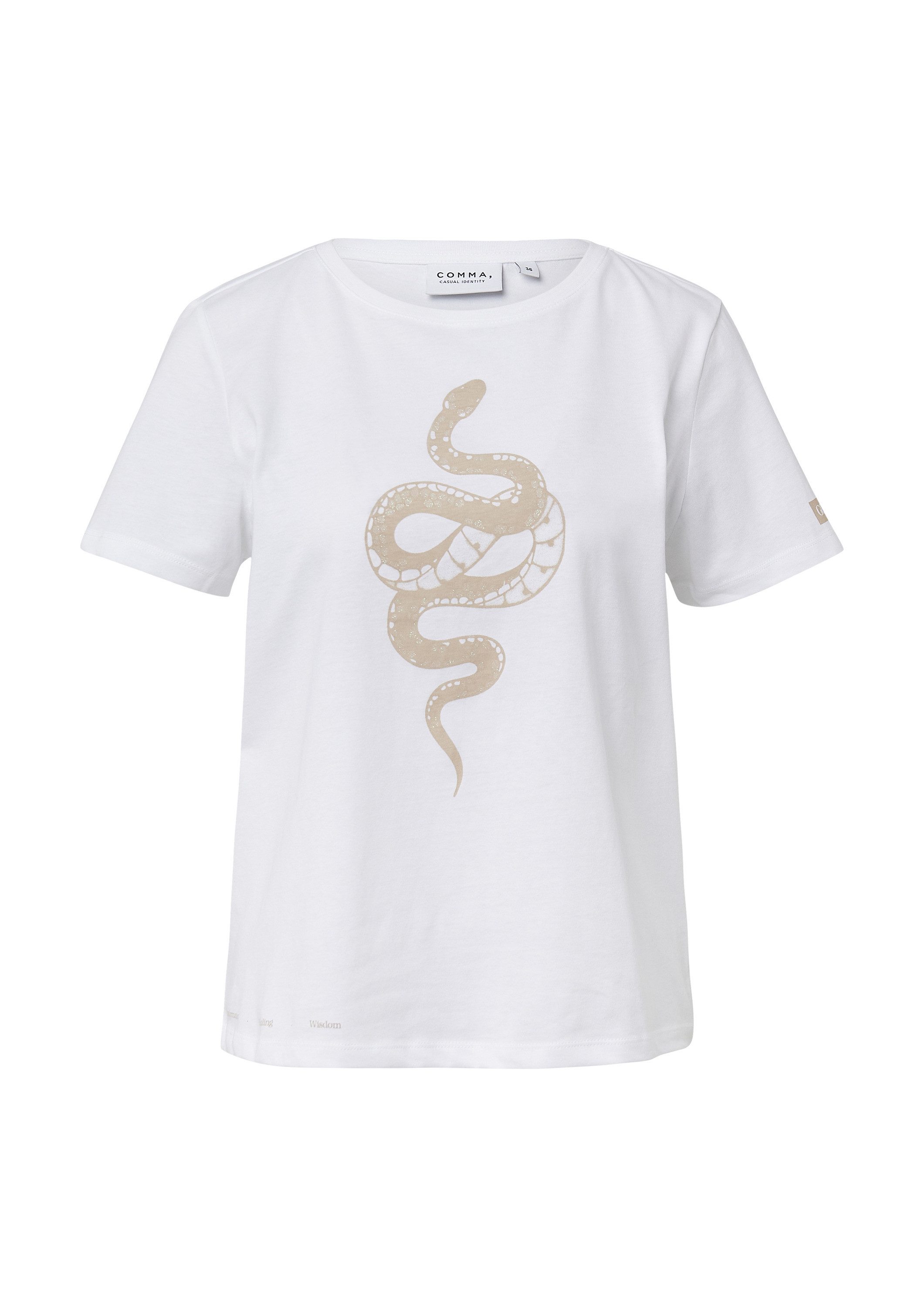 comma Kurzarmshirt T-Shirt T-Shirt aus Baumwolle mit Artwork günstig online kaufen