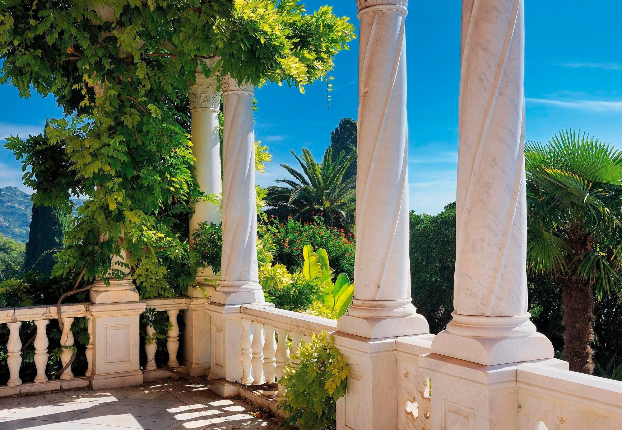 Komar Fototapete Villa Liguria - Größe 368 x 254 cm, glatt, bedruckt, Wohnzimmer, Schlafzimmer