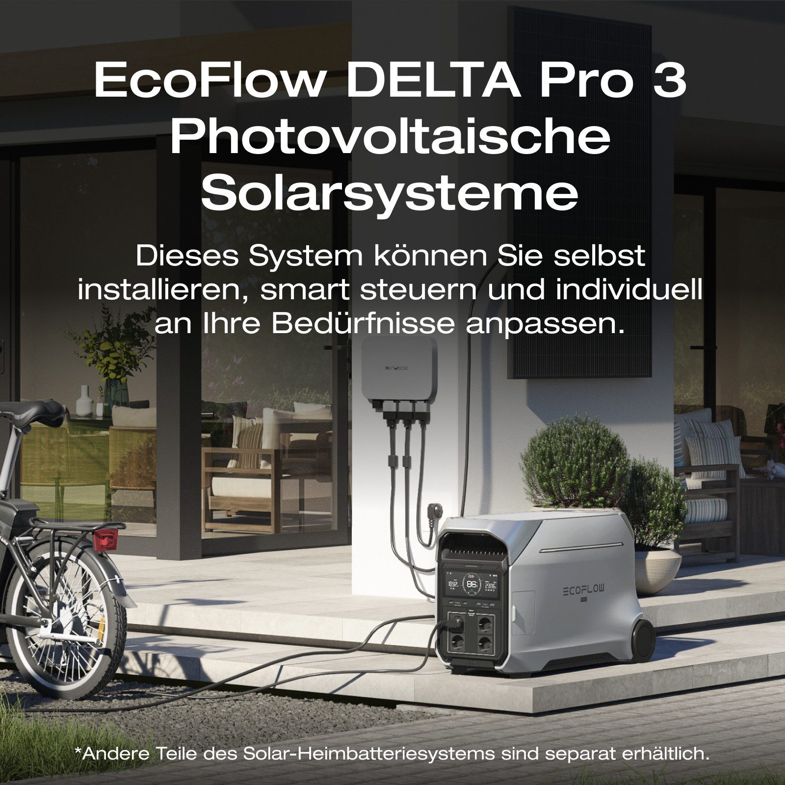 Ecoflow EF ECOFLOW DELTA Pro 3 Tragbare Powerstation, 4096Wh LFP-Batterie Powerstation EcoFlow DELTA Pro 3 EcoFlow DELTA Pro 3 1280000 mAh, Erweiterbar auf 12 kWh, für den Hausgebrauch, Notfälle, Wohnmobile