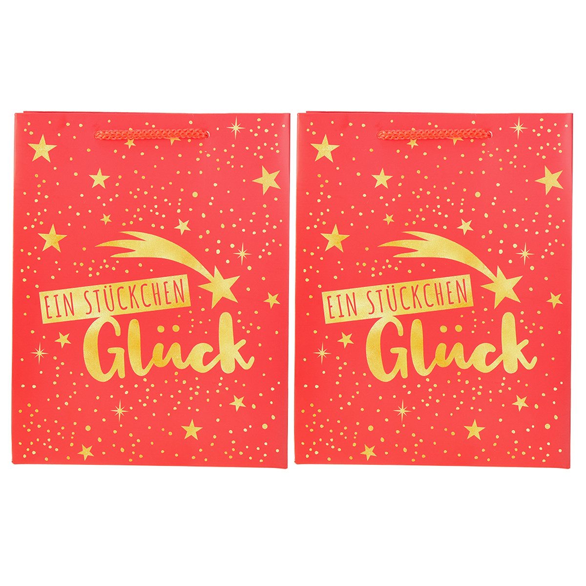 Florists Products Tragetasche Geschenktüte Weihnachten mit Sternmotiv und festlichem, 2 Stück