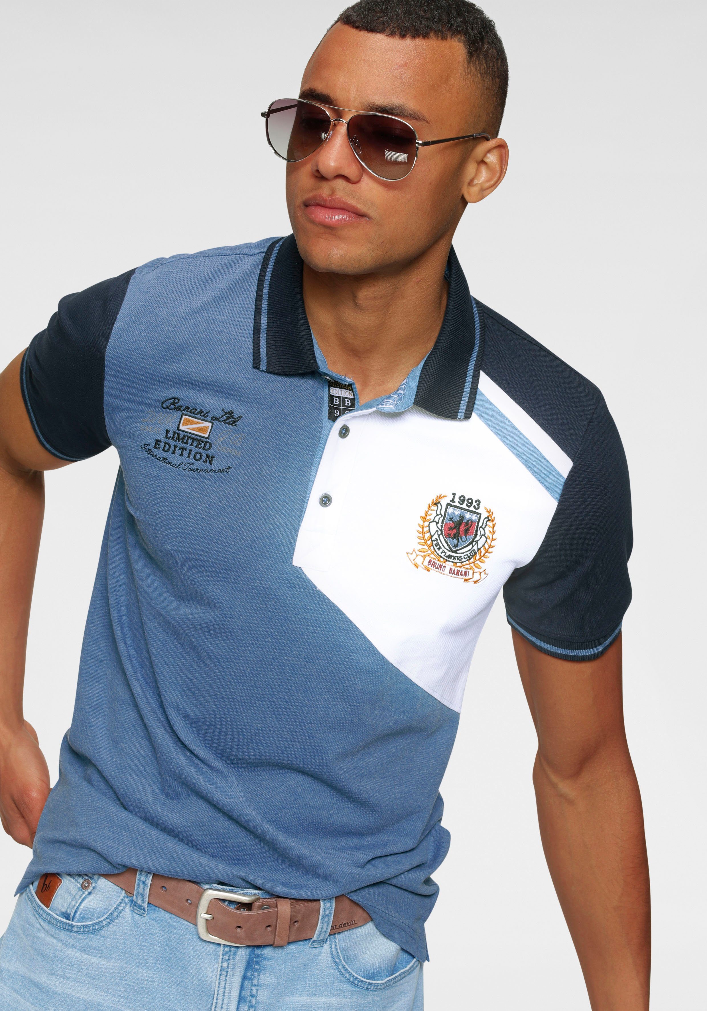 Bruno Banani Poloshirt Kurzarm, körpernahe Passform, unifarben, mit Polokragen