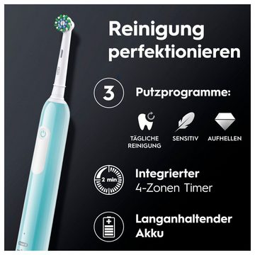 Oral-B Elektrische Zahnbürste PRO Series 1 Doppelpack, Aufsteckbürsten: 2 St., Drucksensor