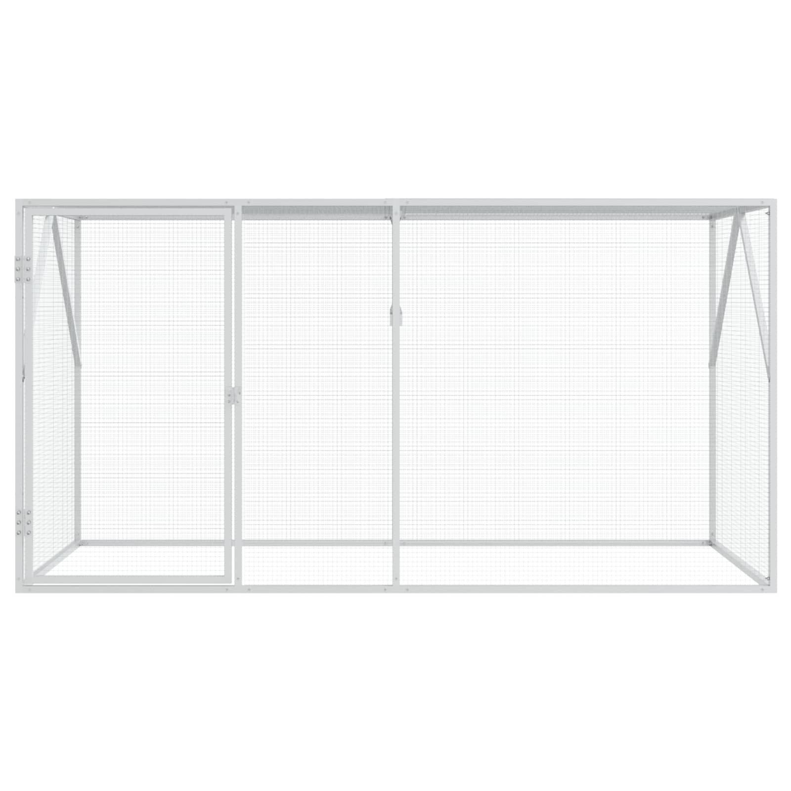 vidaXL Vogelkäfig, Vogelkäfig Anthrazit 208 x 102 x 108 cm Verzinkter Stahl