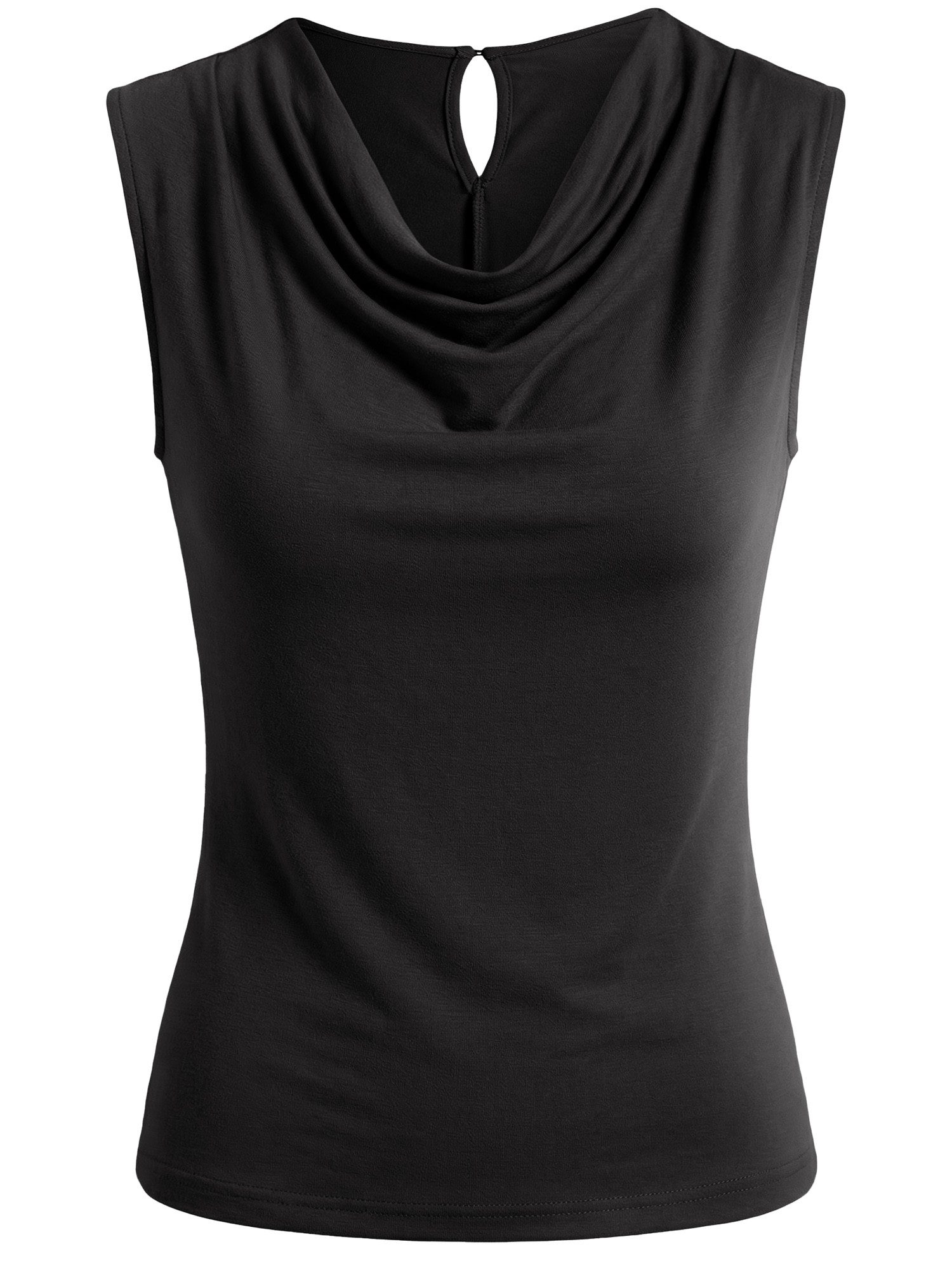 Imily Bela Tanktop Damen ärmellos Top mit Drapiert-Kragen Slim Casual hoher Ausschnitt (Packung, 1-tlg., 1per-Pack) in Unifarbe – Bild 5 von 5