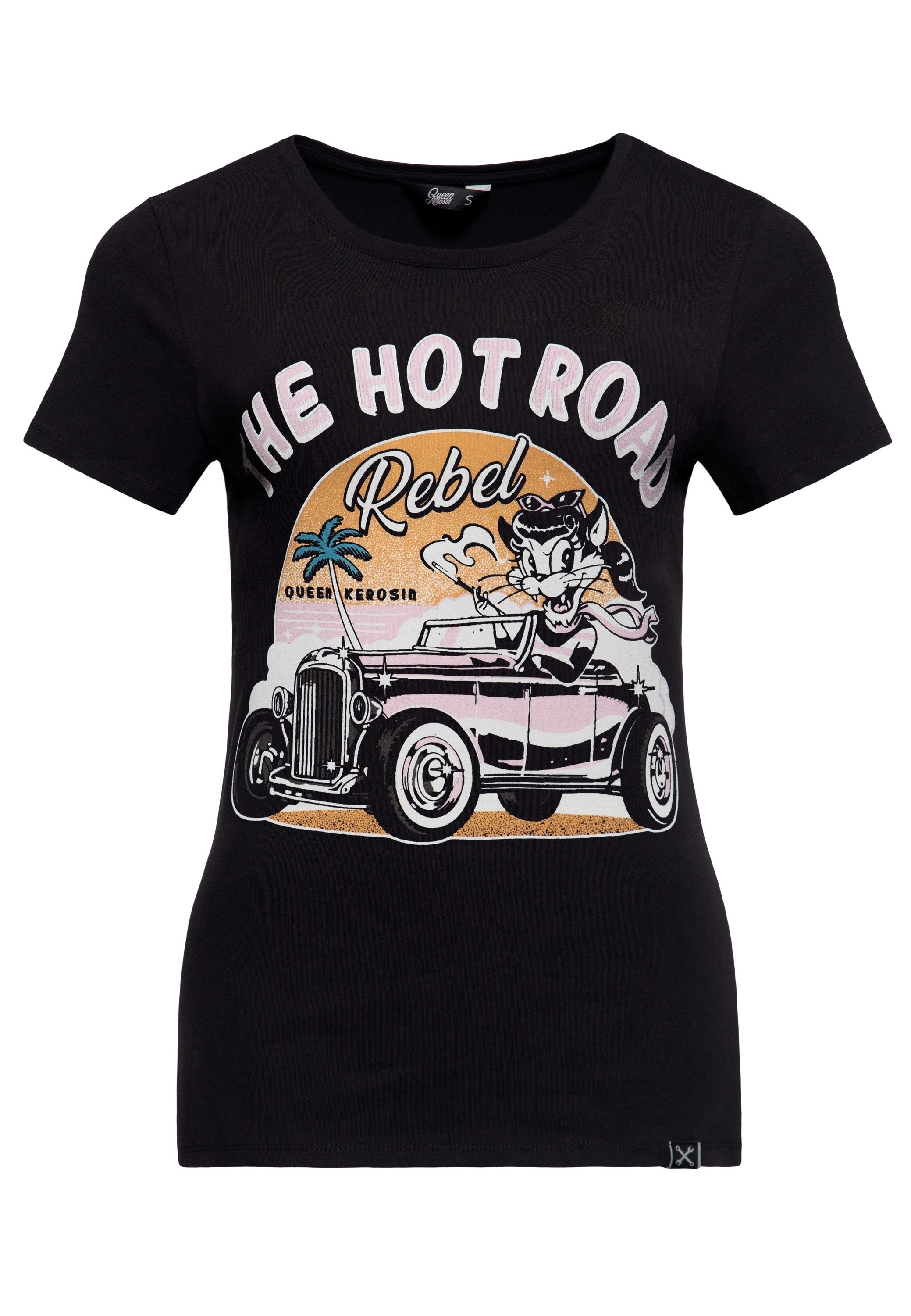 QueenKerosin Print-Shirt The Hot Road Rebel (1-tlg) mit auffälligem Frontprint