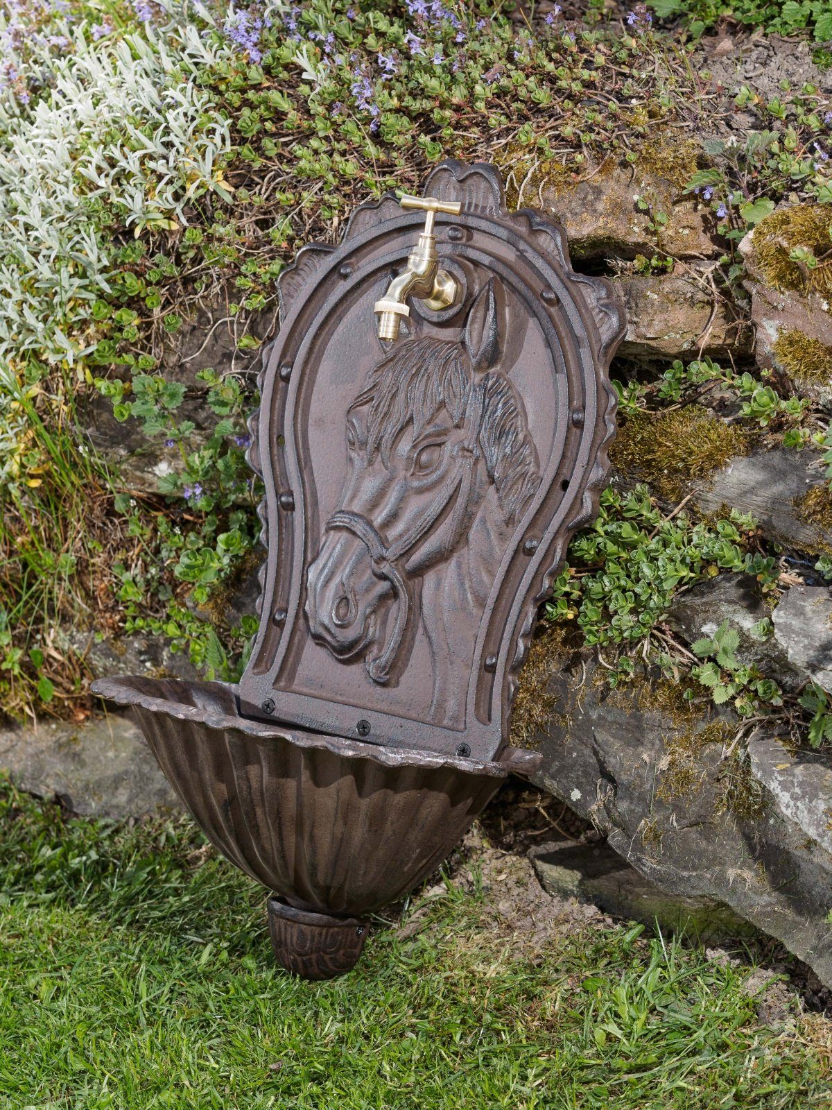 Aubaho Gartenbrunnen Waschbecken Wandbrunnen Garten Eisen Nostalgie