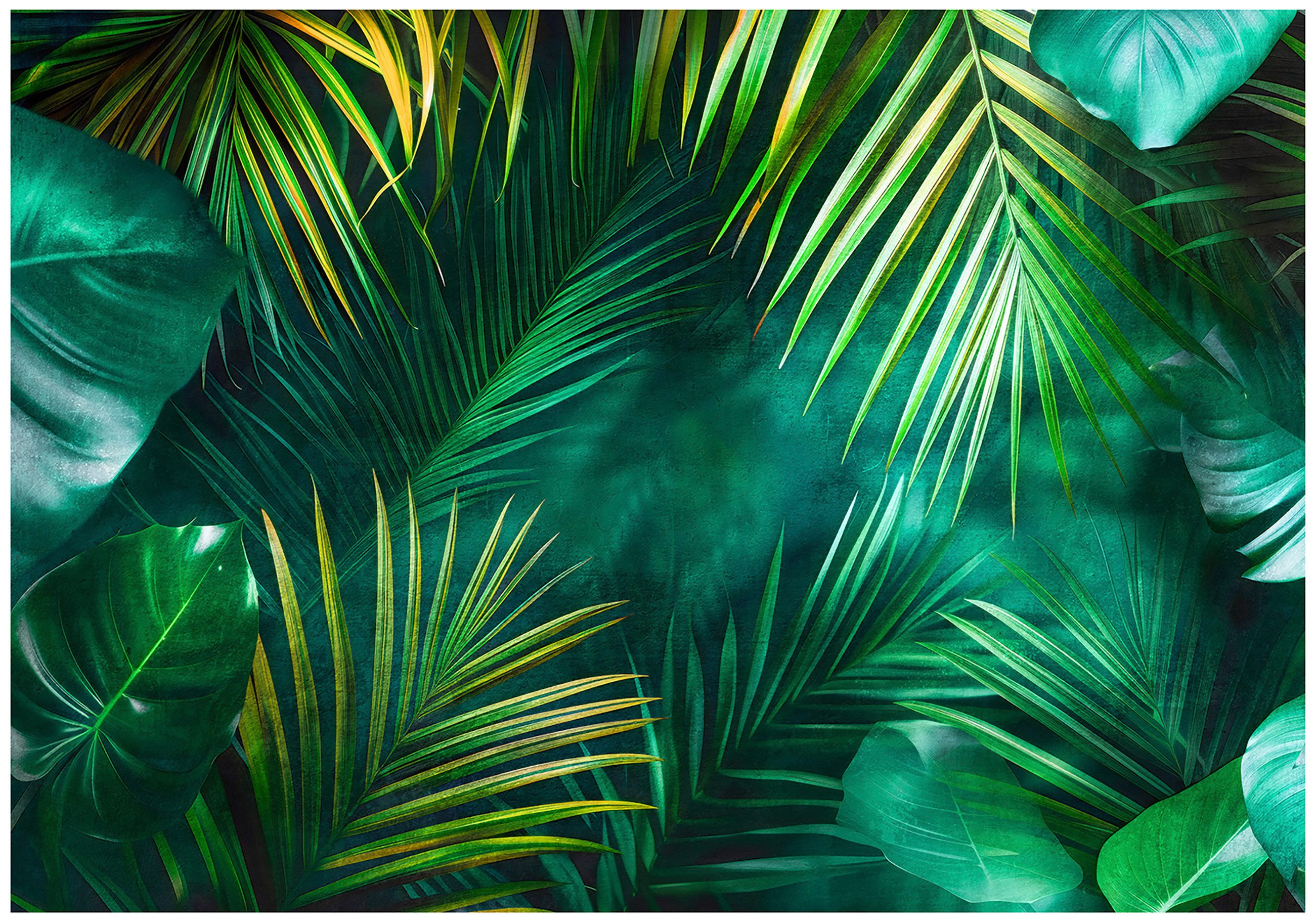 Wallarena Fototapete Blätter Tropisch Grün Vlies Tapete Wohnzimmer Schlafzi günstig online kaufen