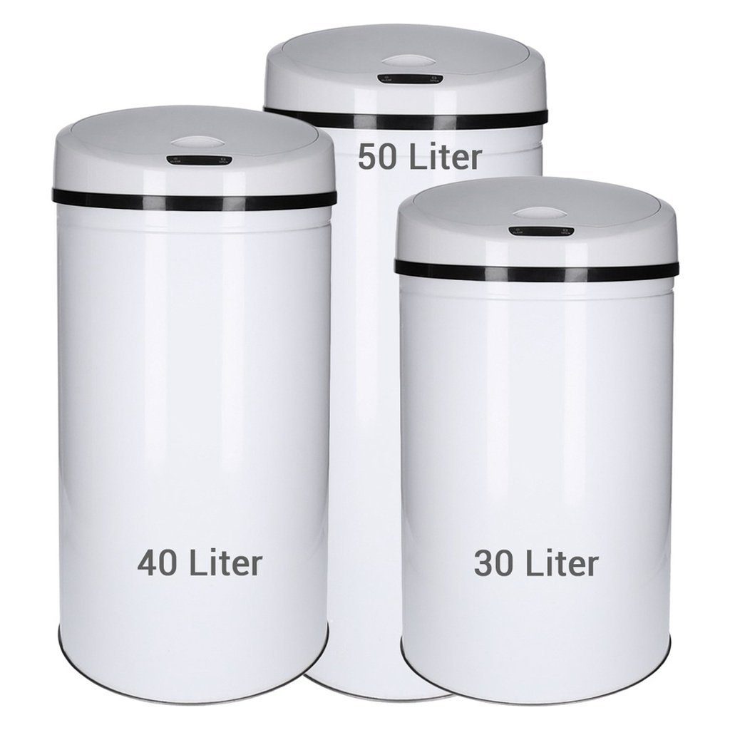 weiß Mülleimer TP Liter) (Volumen: Sensor 50 Mülleimer