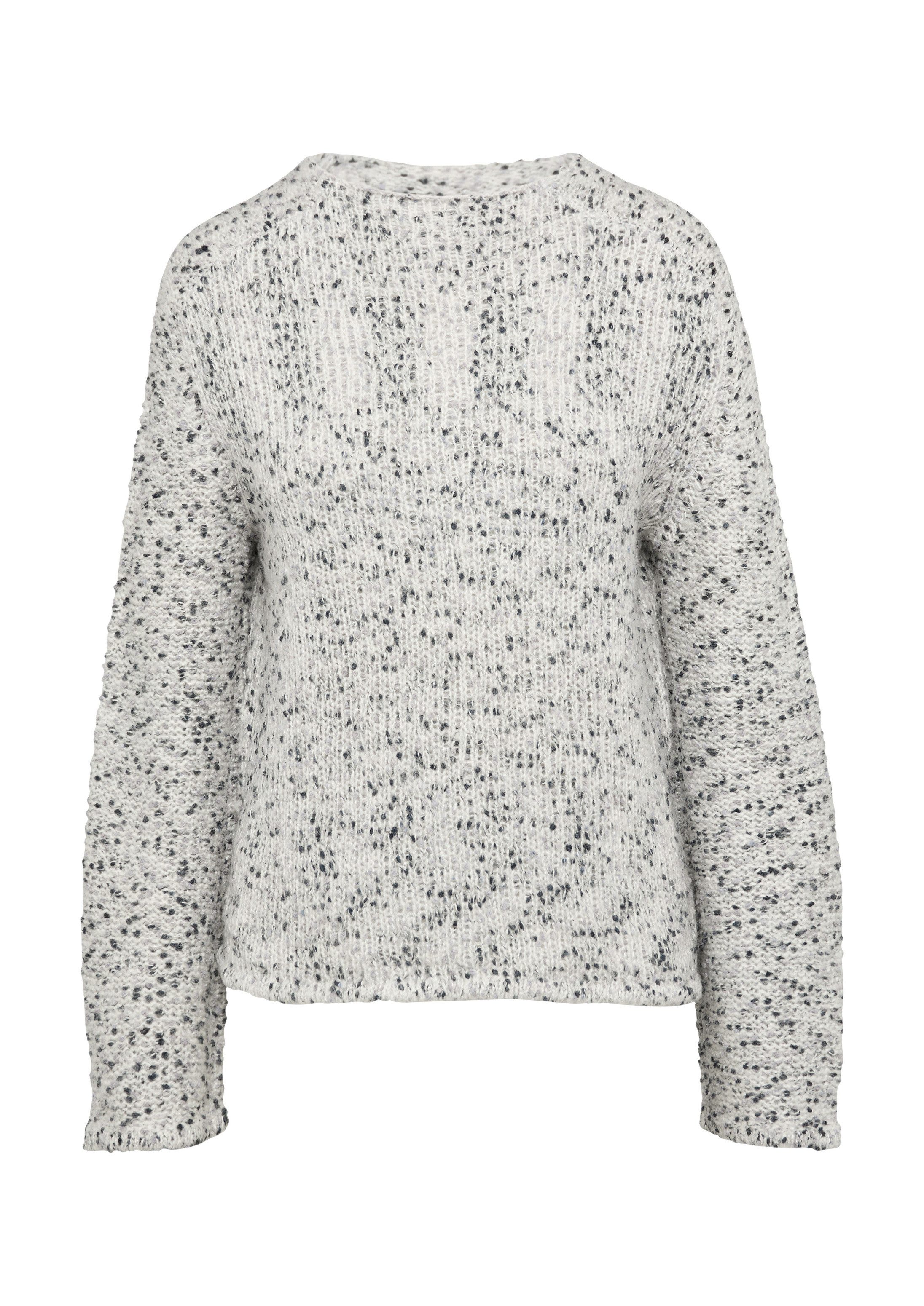 s.Oliver Longpullover Strickpullover Melierter Strickpullover mit weiten Ärmeln