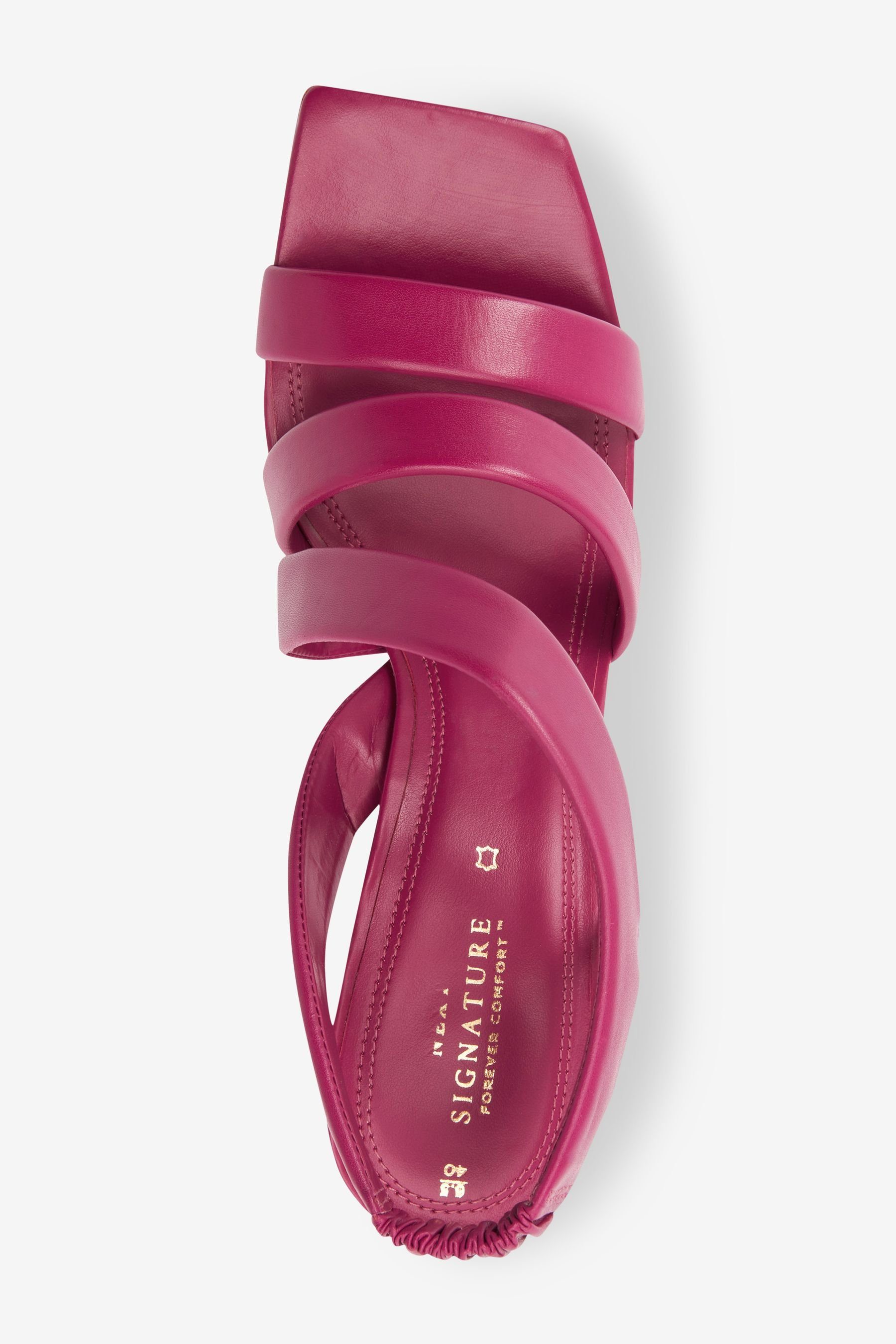 Next Signature (1-tlg) Riemen mit asymmetrischem Sandale Sandalette Pink