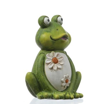 MARELIDA Gartenfigur Frosch Freddi Dekofigur Tierfigur für Beet Gartendeko H: 21cm grün