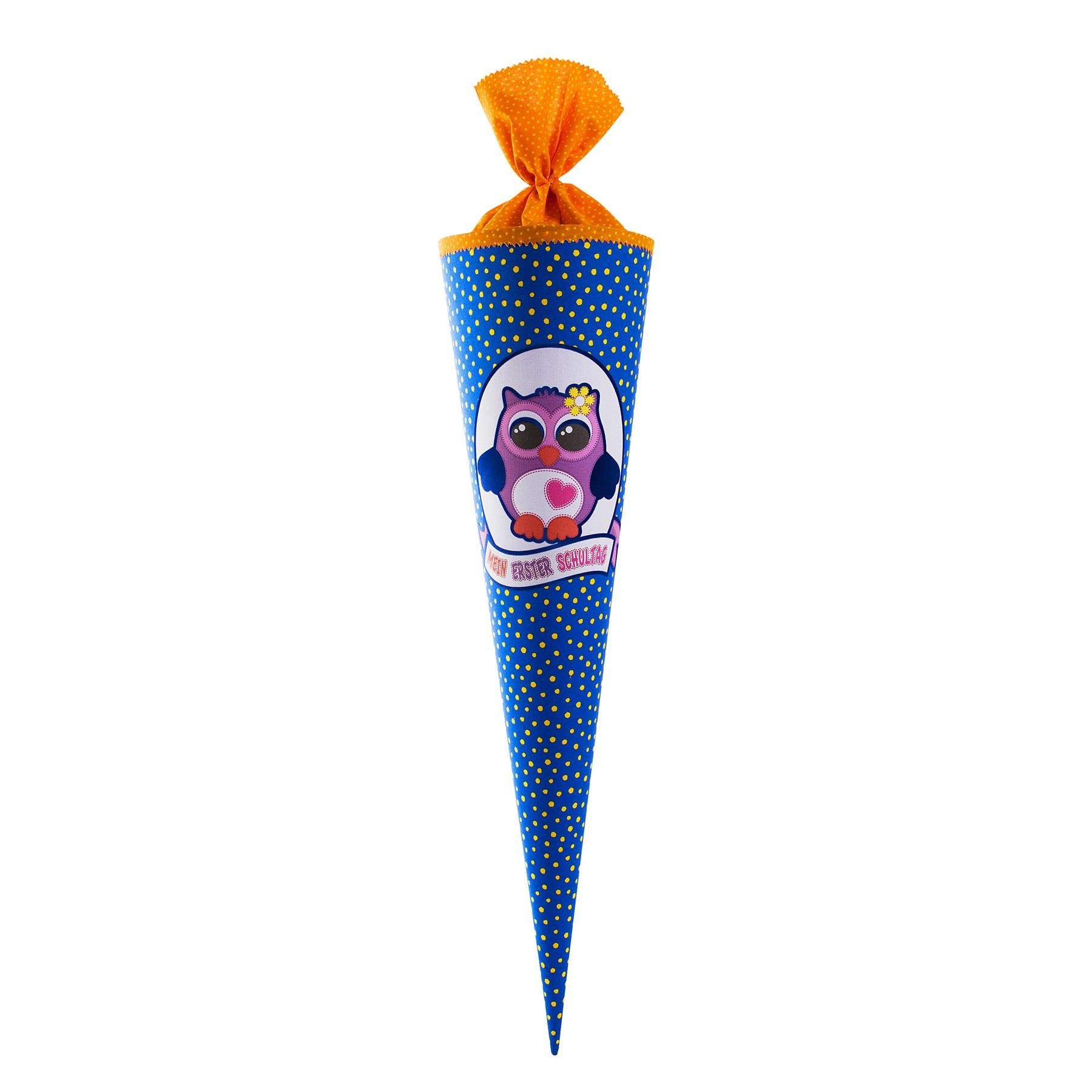 Goldbuch Schultüte Goldbuch Stoff-Schultüte Eule mit Applikation - 70cm, Verschluss Stoff