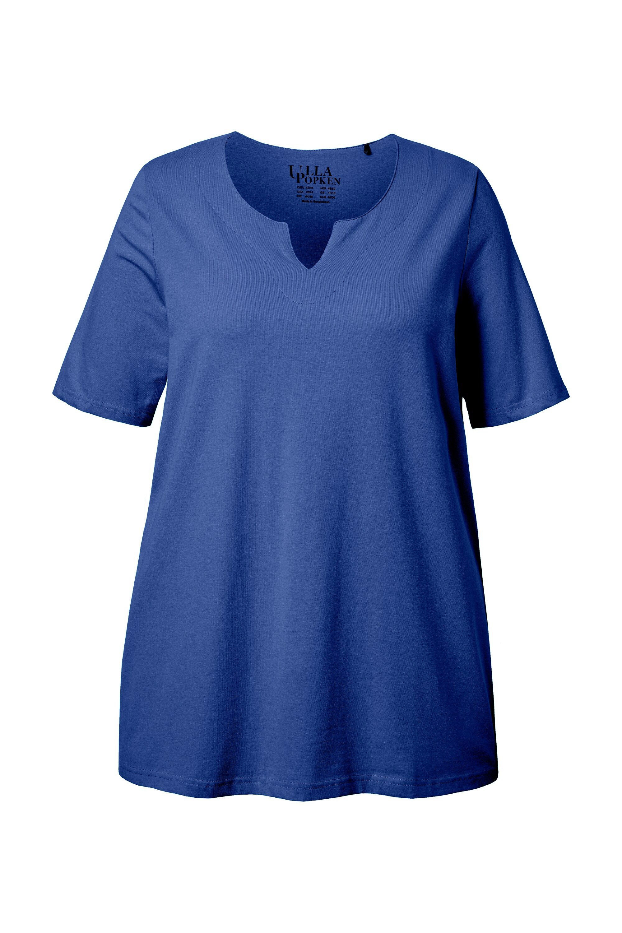 Ulla Popken T-Shirt T-Shirt A-Linie Tunika-Ausschnitt Halbarm günstig online kaufen