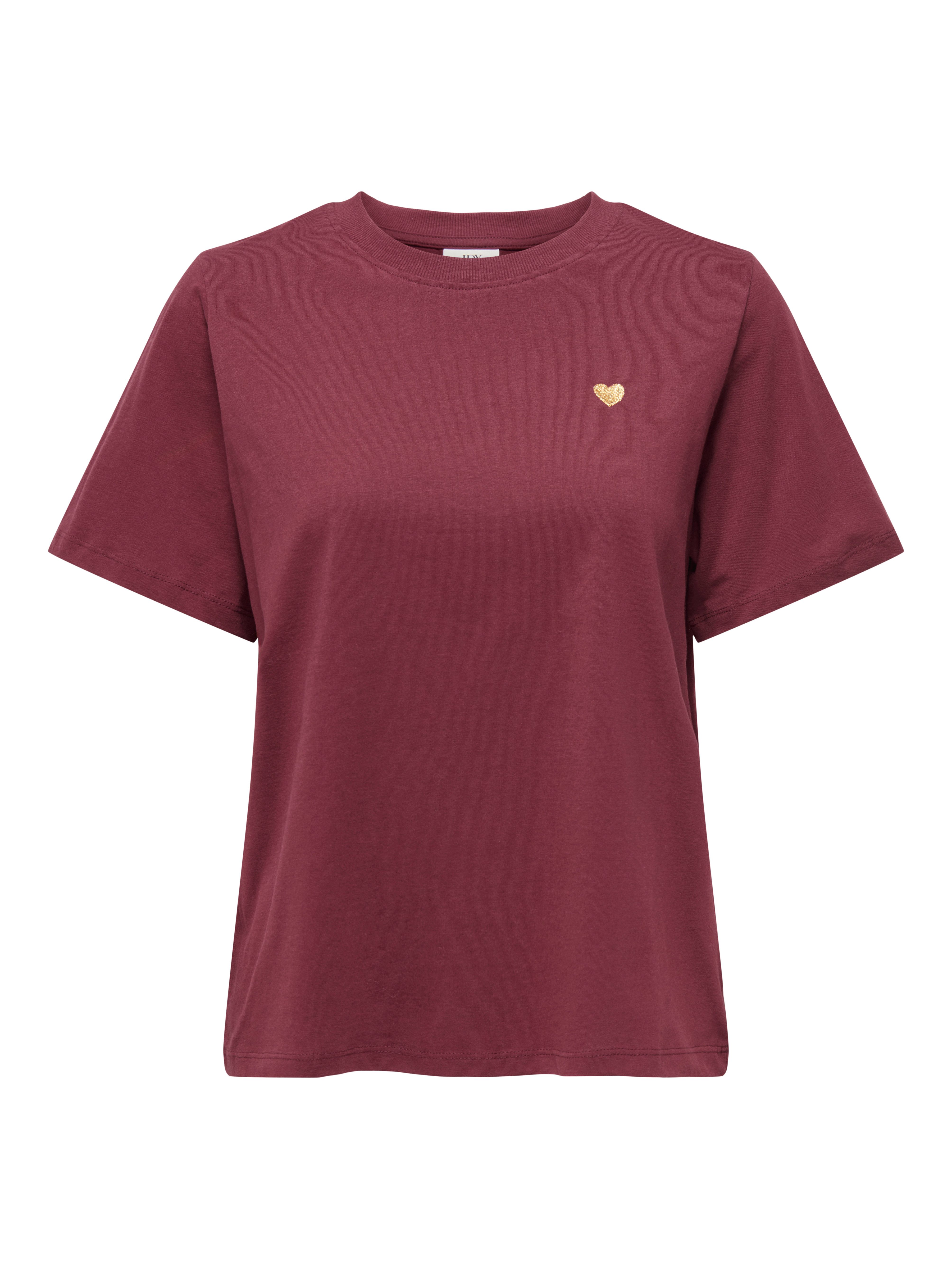 JDY Kurzarmshirt JDYPISA S/S PRINT TOP JRS NOOS mit Herz Stickerei günstig online kaufen