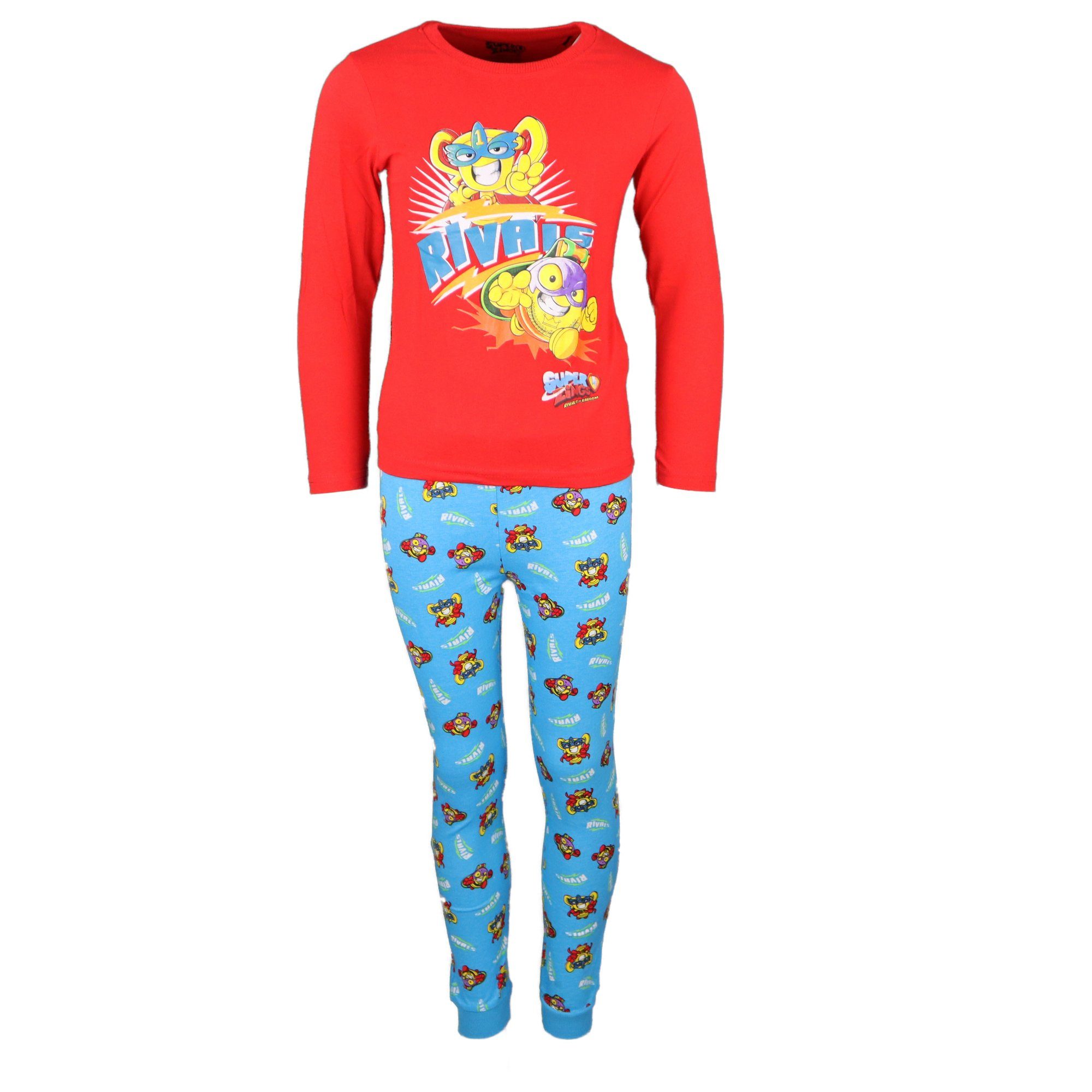oder 128, Gr. Pyjama Superzings 98 Rot Kinder Schlafanzug Rot/Blau Rivals Grau bis