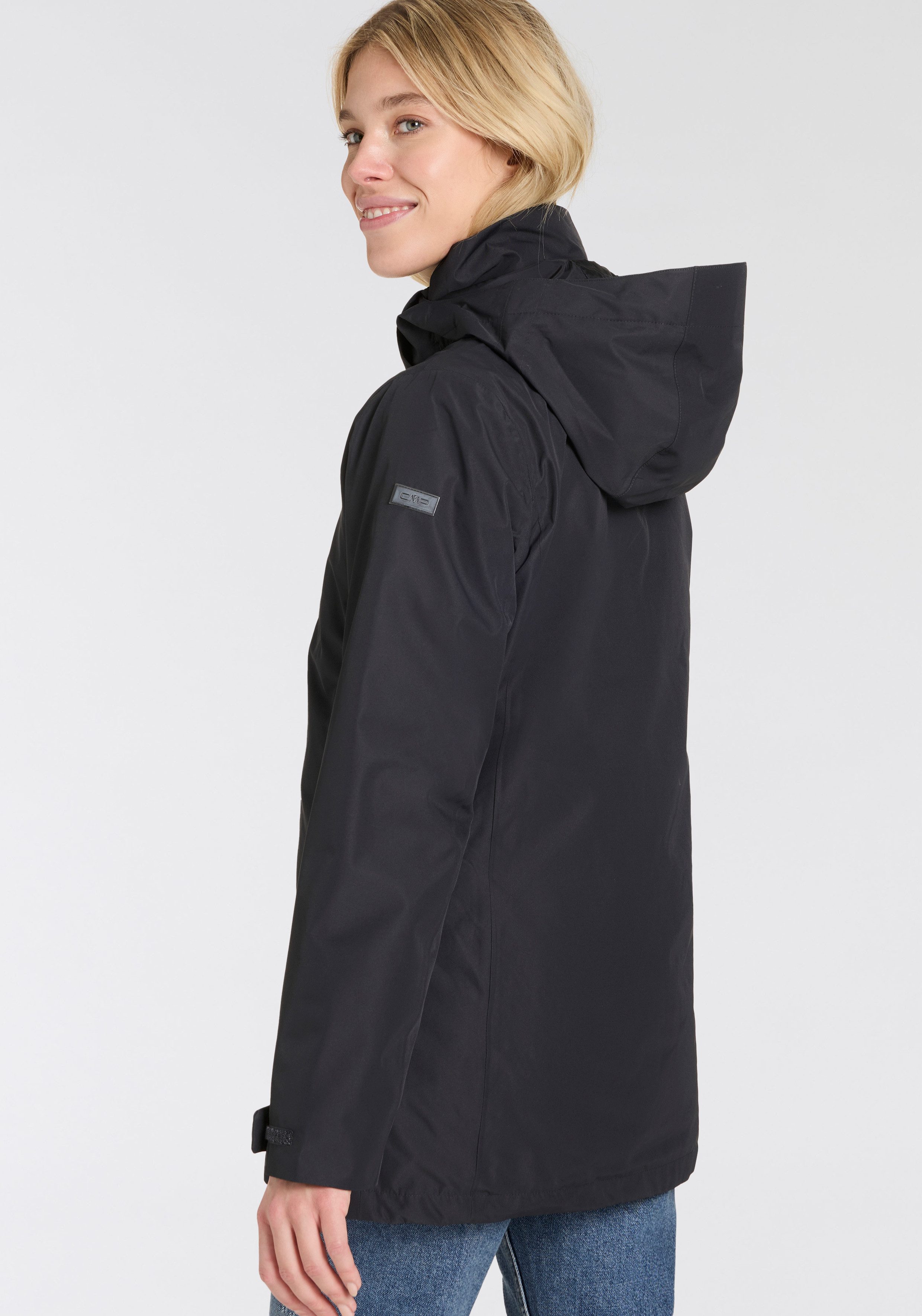 CMP 3-in-1-Funktionsjacke WOMAN LONG JACKET ZIP HOOD DETACHABLE Winterjacke Damen