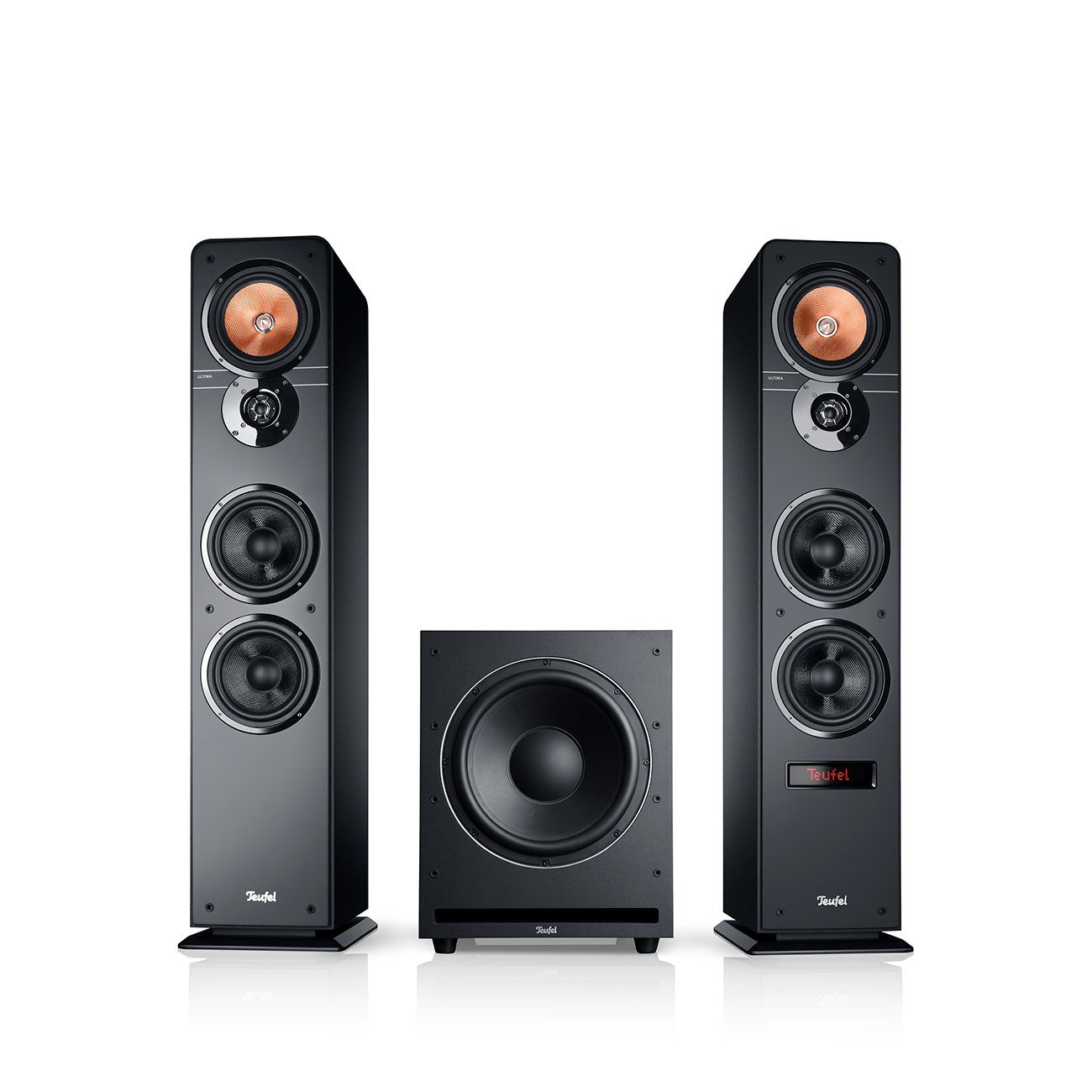 Teufel ULTIMA 40 AKTIV Club Edition Wireless Колонки (Bluetooth, AUX, HDMI, Kabellos, Kabelgebunden, 260 W, Integrierter Verstärker mit stattlichen 2 x 130 Watt)