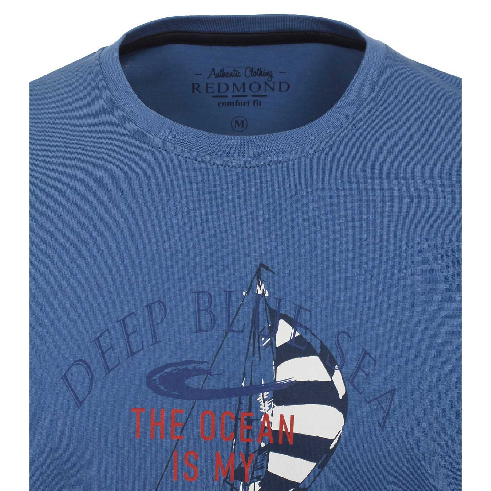 Redmond Rundhalsshirt Redmond T-Shirt XXL blau Frontdruck maritim