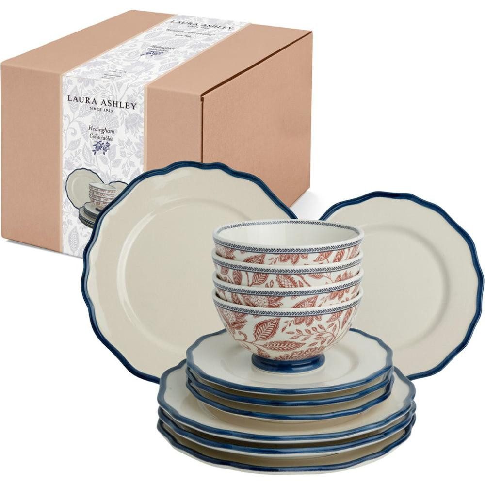 LAURA ASHLEY Geschirr-Set Geschirr-Set Hedingham Blue Terra (12-teilig)