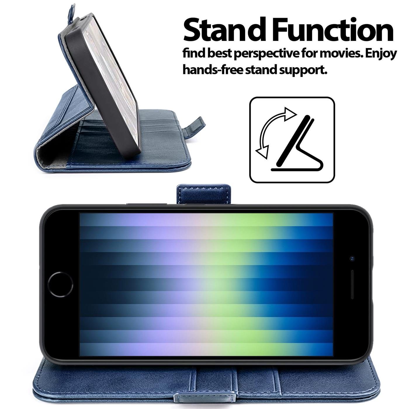CoolGadget Handyhülle Book Case Elegance Tasche für iPhone SE 2020 2022 4,7 Zoll, Hülle Magnet Etui Klapphülle für iPhone SE, iPhone 7 / 8 Schutzhülle – Bild 2 von 5