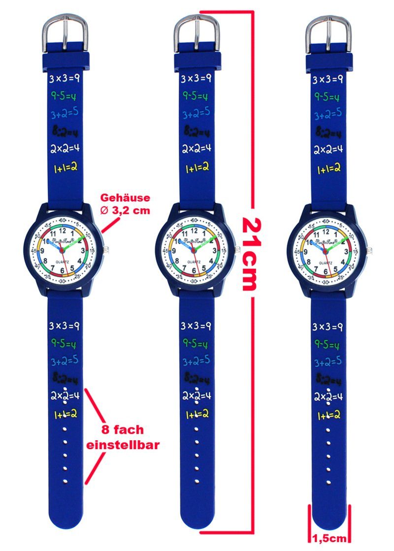 Pacific Time Quarzuhr Kinder Armbanduhr Lenruhr Mathe Silikonarmband, Gratis Versand