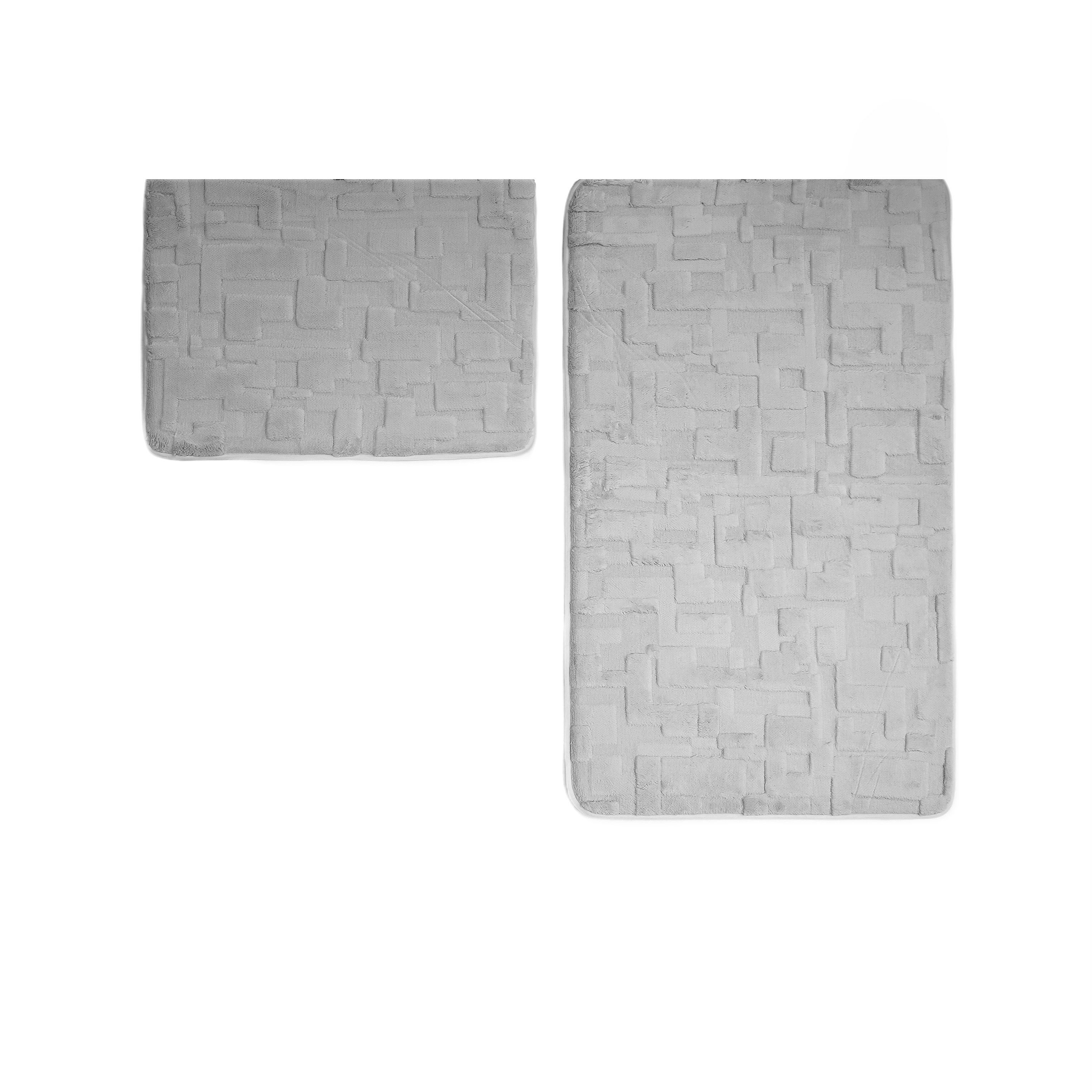 Badematte Elegance Badematten-Set mit modernem Strukturmuster - 2-tlg WC-Set
