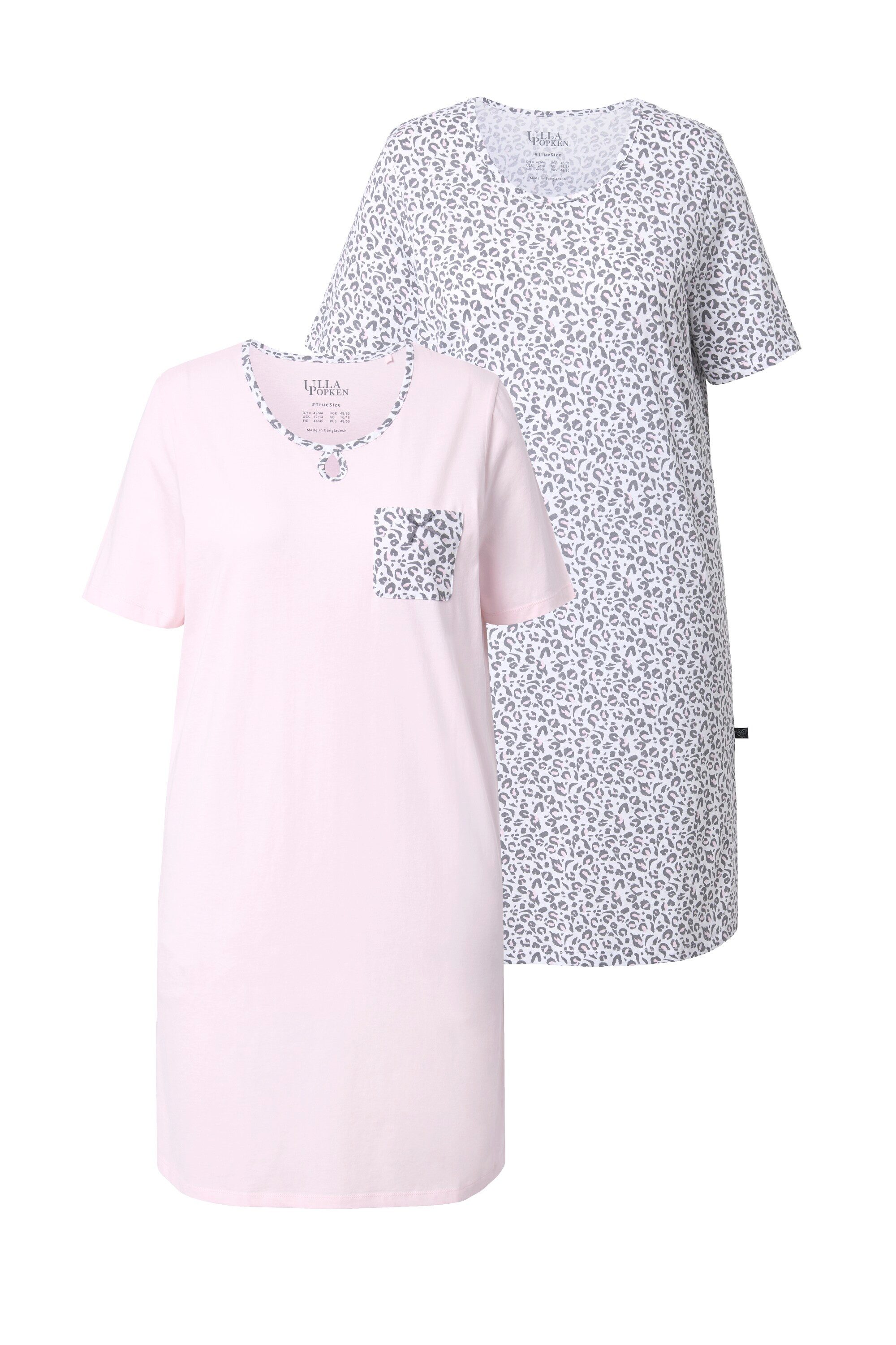 Ulla Popken Bigshirt Nachthemd 2er-Pack Leomuster günstig online kaufen