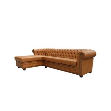 JVmoebel Sofa Braunes Chesterfield Ecksofa Moderne Couch Ledersofa Neu, Made in Europe