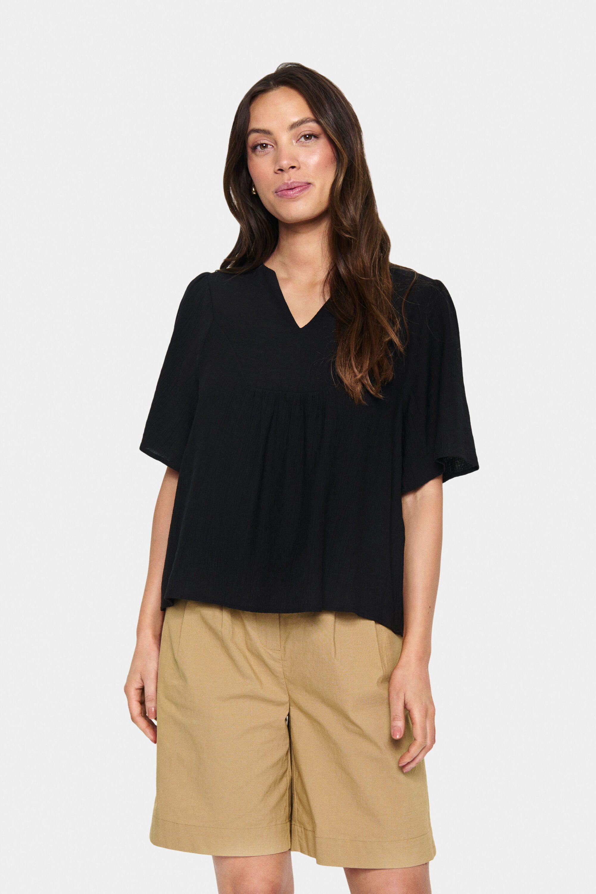 Saint Tropez Kurzarmbluse Kurzarm-Bluse KammiSZ