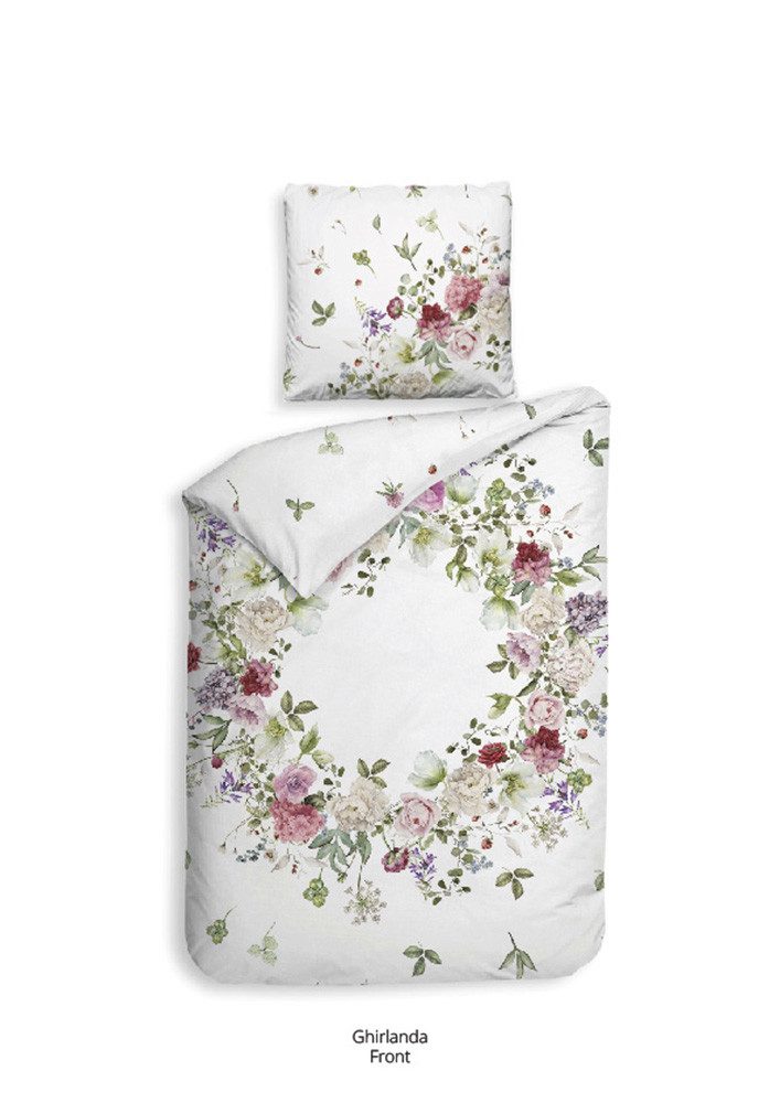 Heckett and Lane Bettwäsche Ghirlanda, Mako-Satin, 2 teilig, 100% Baumwolle, hochwertiges Mako-Satin, Bettwäsche ab 135x200 cm.