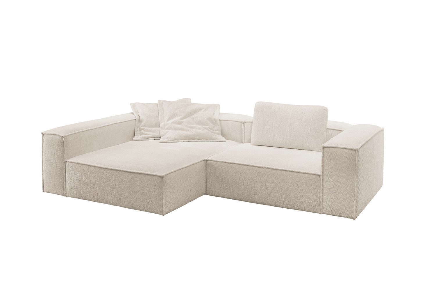 KAWOLA Ecksofa CARMO, Couch L-Form rechts oder links Stoff verschiedene Farben 306x191 cm