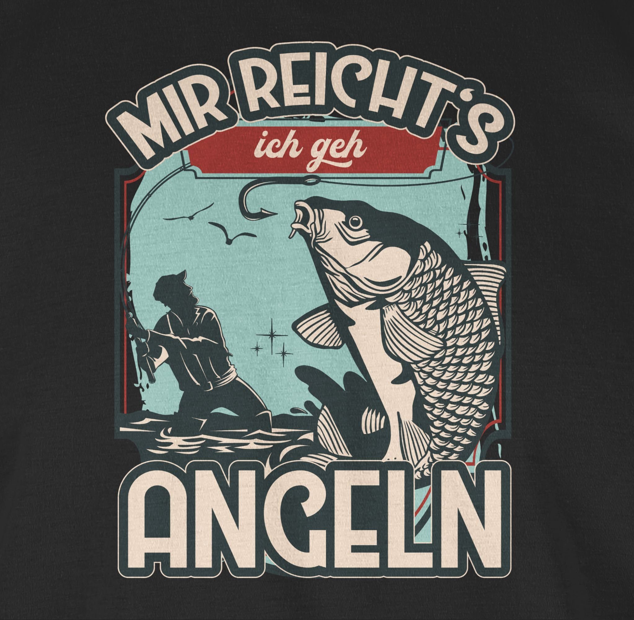 - T-Shirt Schwarz Herren angeln Angler Shirtracer - männer angeln Geschenke t geh ich angler shirt T-Shirt - 02 - Mir reicht's lustig angelshirts geschenke Premium