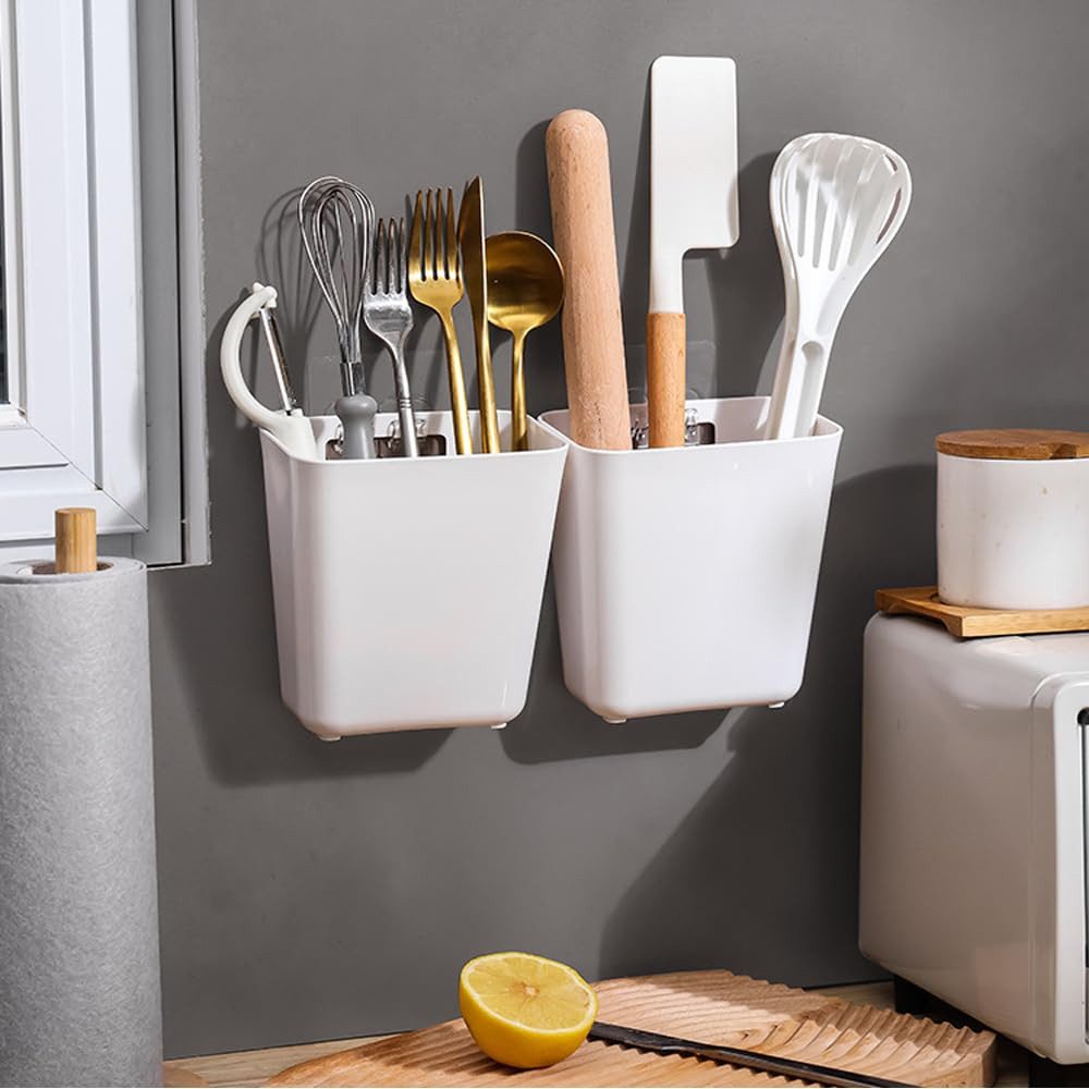 FOUORTUNATE-BEE Aufbewahrungsbox 4 Stück Küchenschranktür-Aufbewahrungsbox (Selbstklebende Wandmontierte Organizer für Schrank, Badezimmer, Kühlschrank - Kleine – Bild 5 von 5