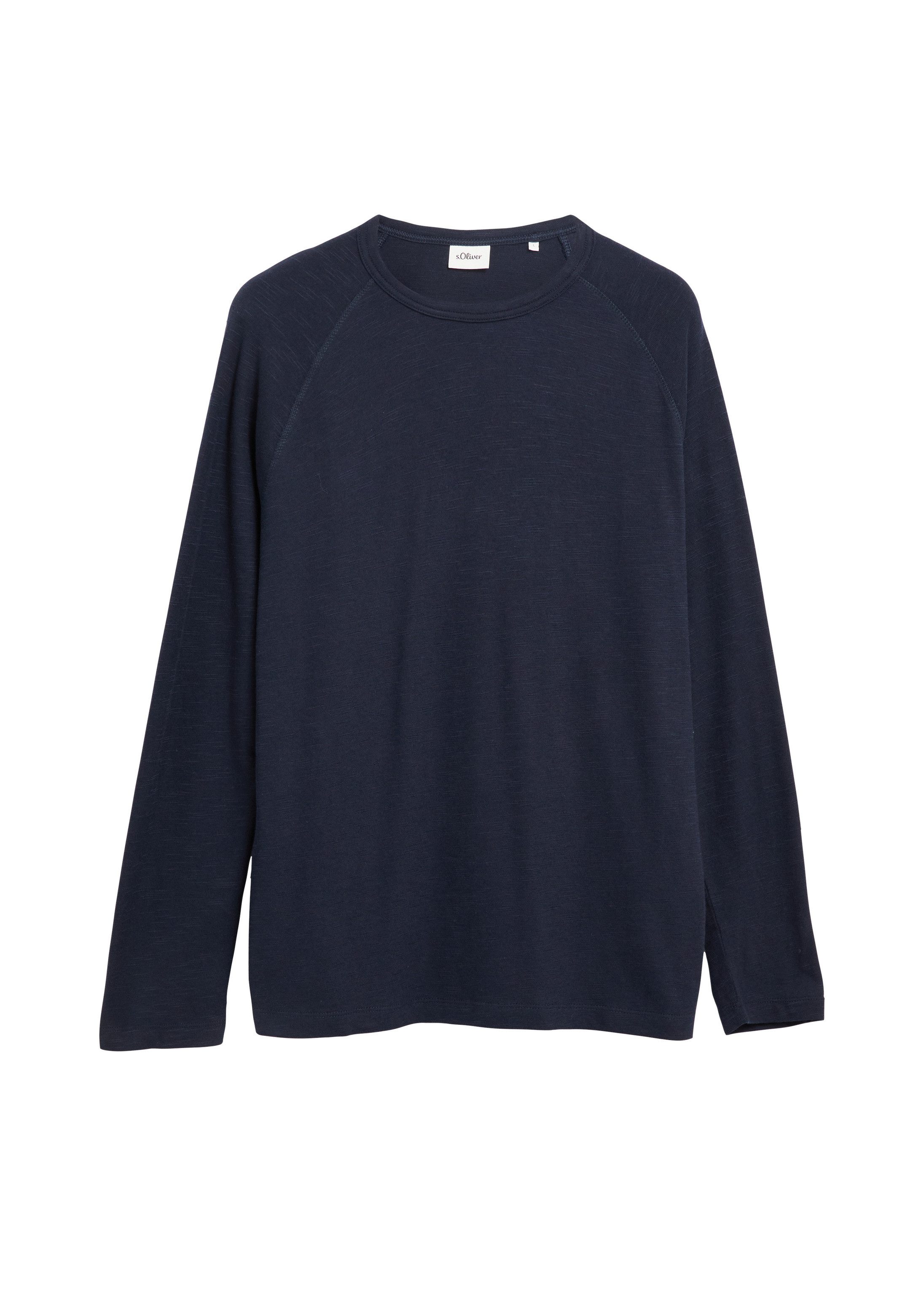 s.Oliver Langarmshirt T-Shirt Raglan-Longsleeve aus Flammgarn-Jersey